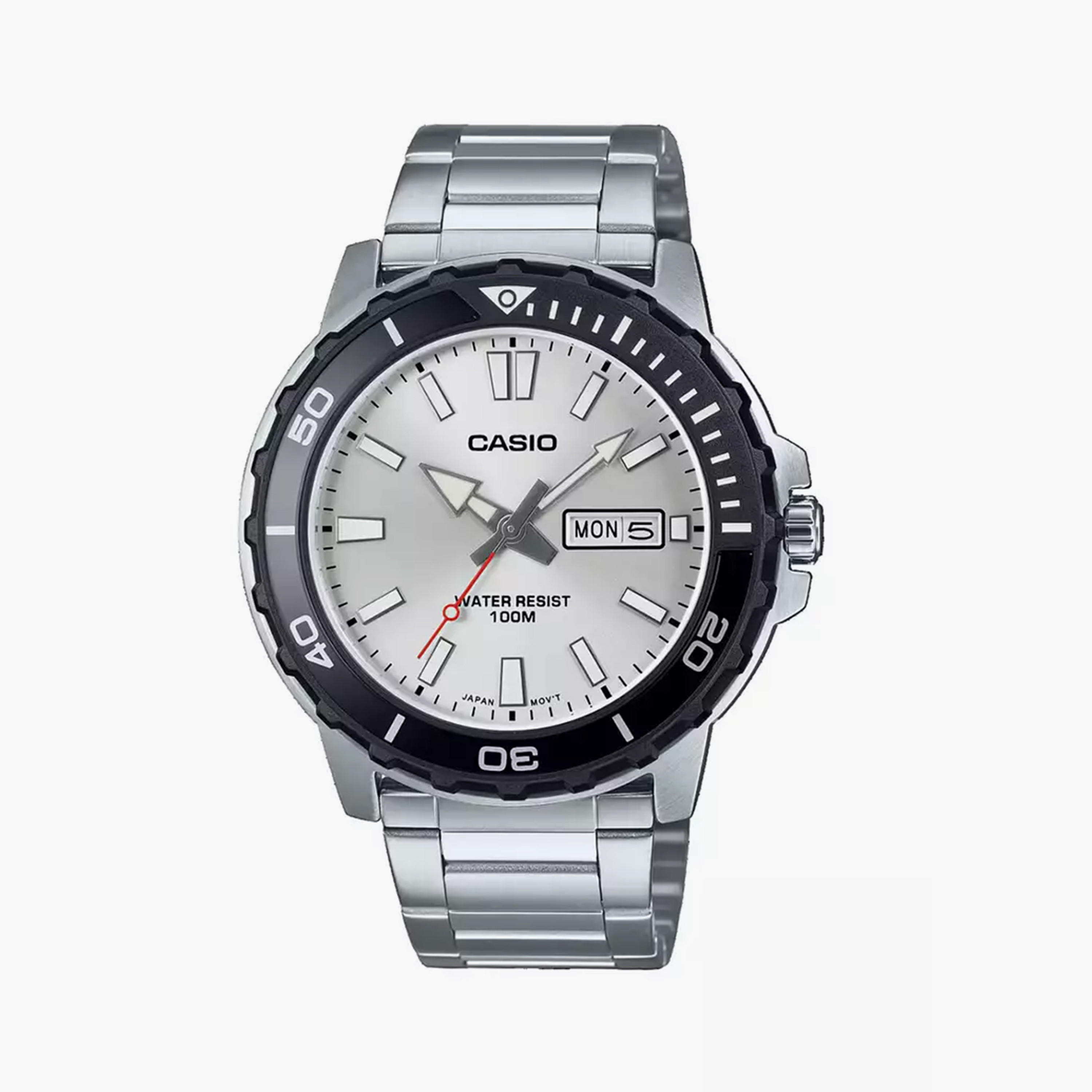 Casio Men's 44MM Silver Analog Stainless Steel Strap Watch | MTD-125D-7AVDF-men-watchesandjewellery-watches-image-1