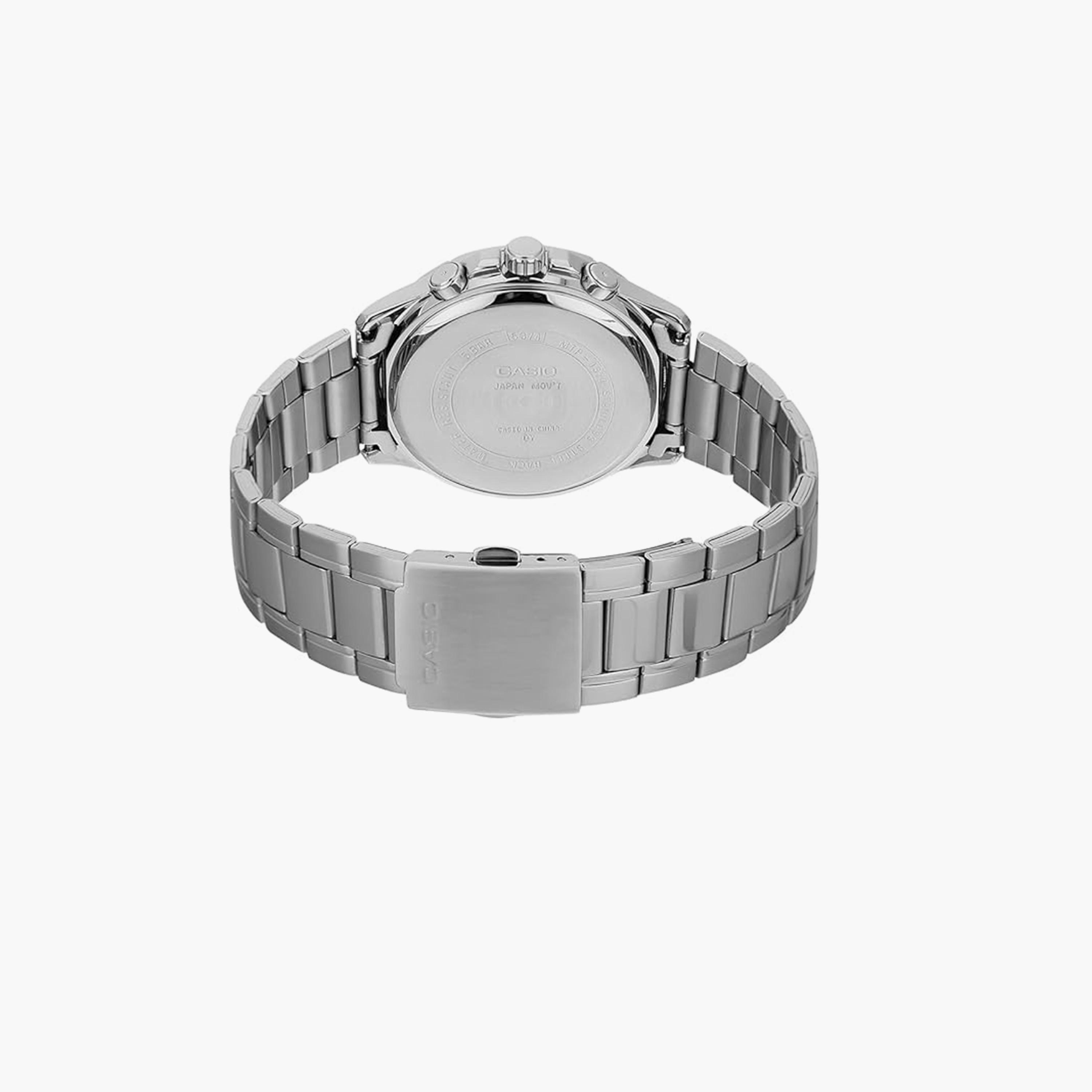 كاسيو- ساعة رجالية تناظرية حزام ستانلس ستيل لون فضي  43 مم | MTP-1374D-1A3VDF-men-watchesandjewellery-watches-image-3
