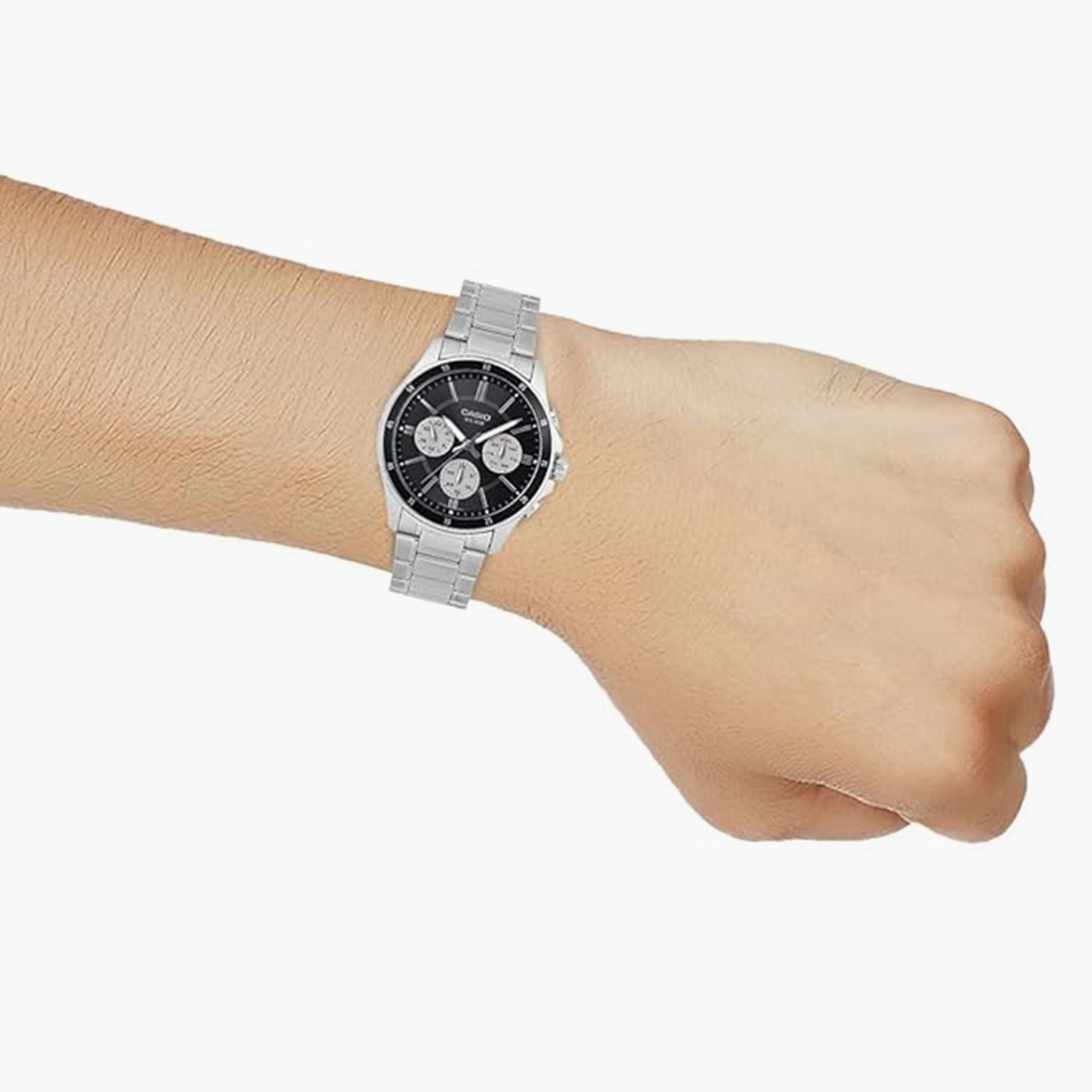 كاسيو- ساعة رجالية تناظرية حزام ستانلس ستيل لون فضي  43 مم | MTP-1374D-1A3VDF-men-watchesandjewellery-watches-image-7