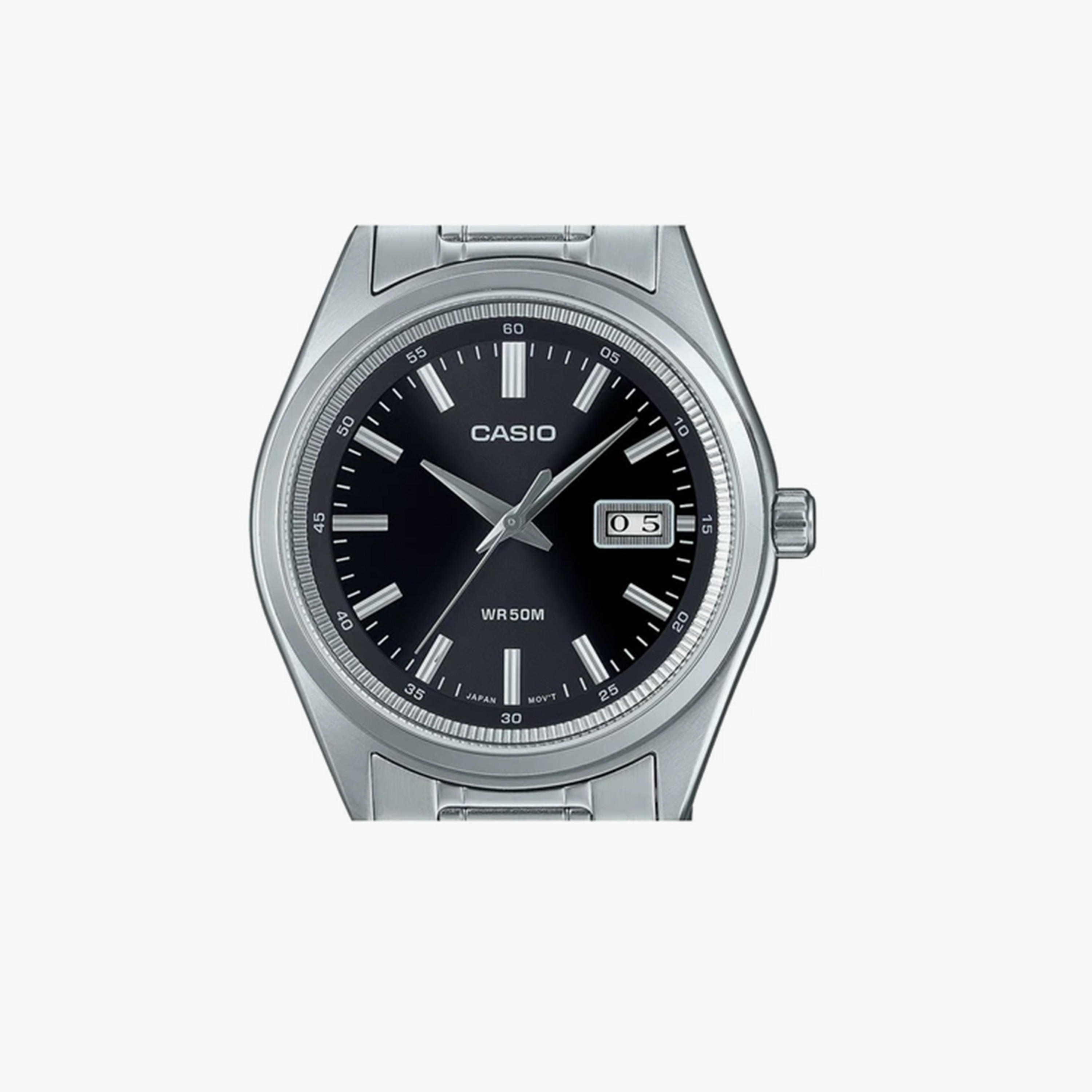 Casio Men's 41MM Silver Analog Stainless Steel Strap Watch | MTP-B180D-1A1VDF-men-watchesandjewellery-watches-image-2