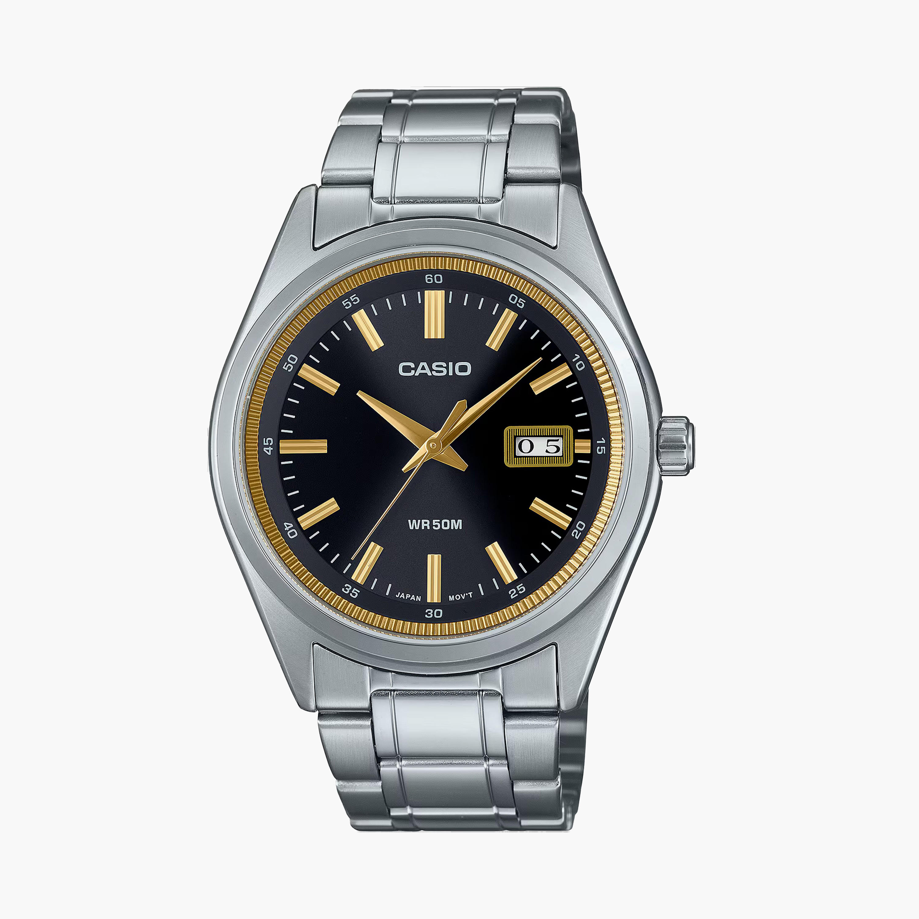 Casio Men's 41MM Silver Analog Stainless Steel Strap Watch | MTP-B180D-1A2VDF-men-watchesandjewellery-watches-image-1