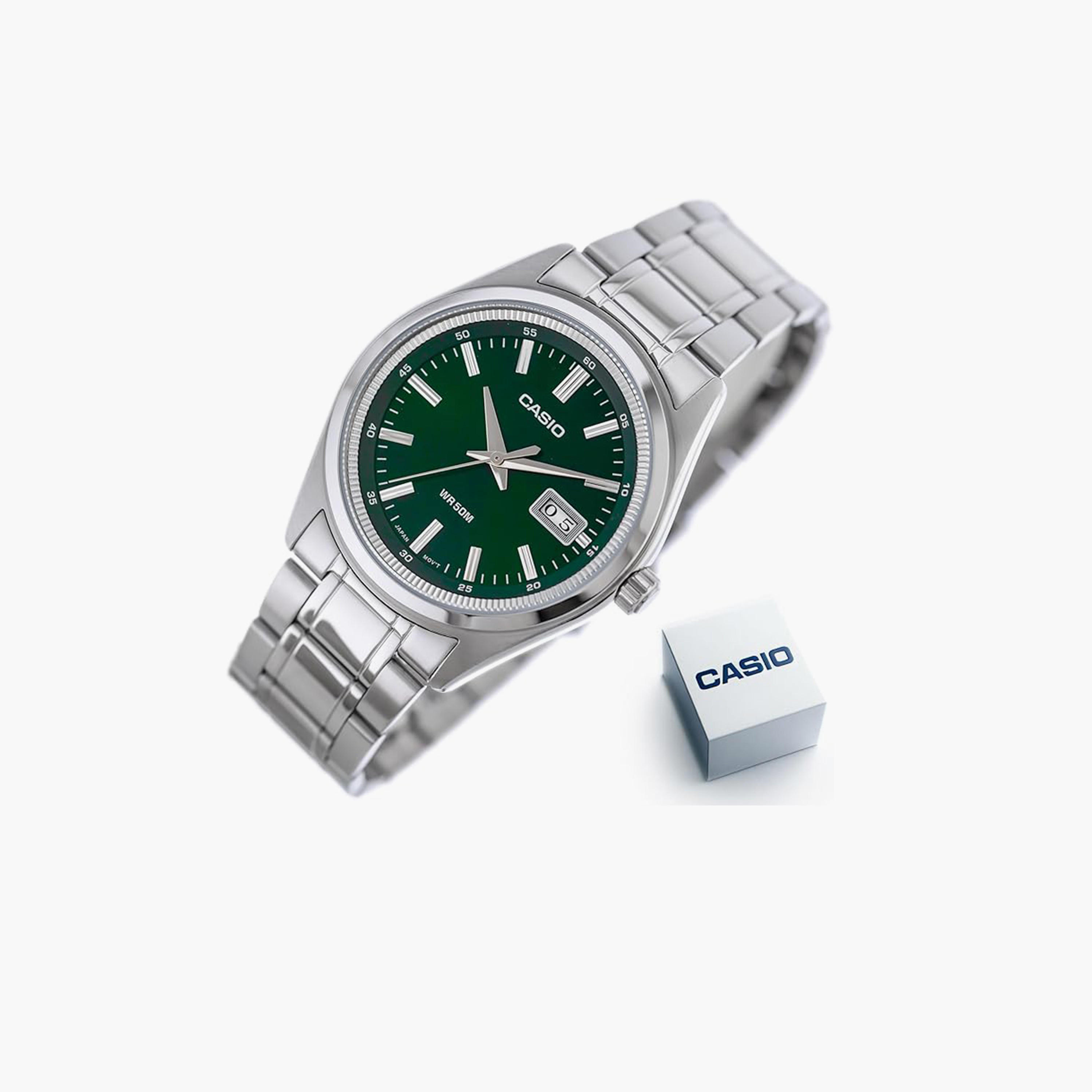 Casio Men's 41MM Silver Analog Stainless Steel Strap Watch | MTP-B180D-3AVDF-men-watchesandjewellery-watches-image-3