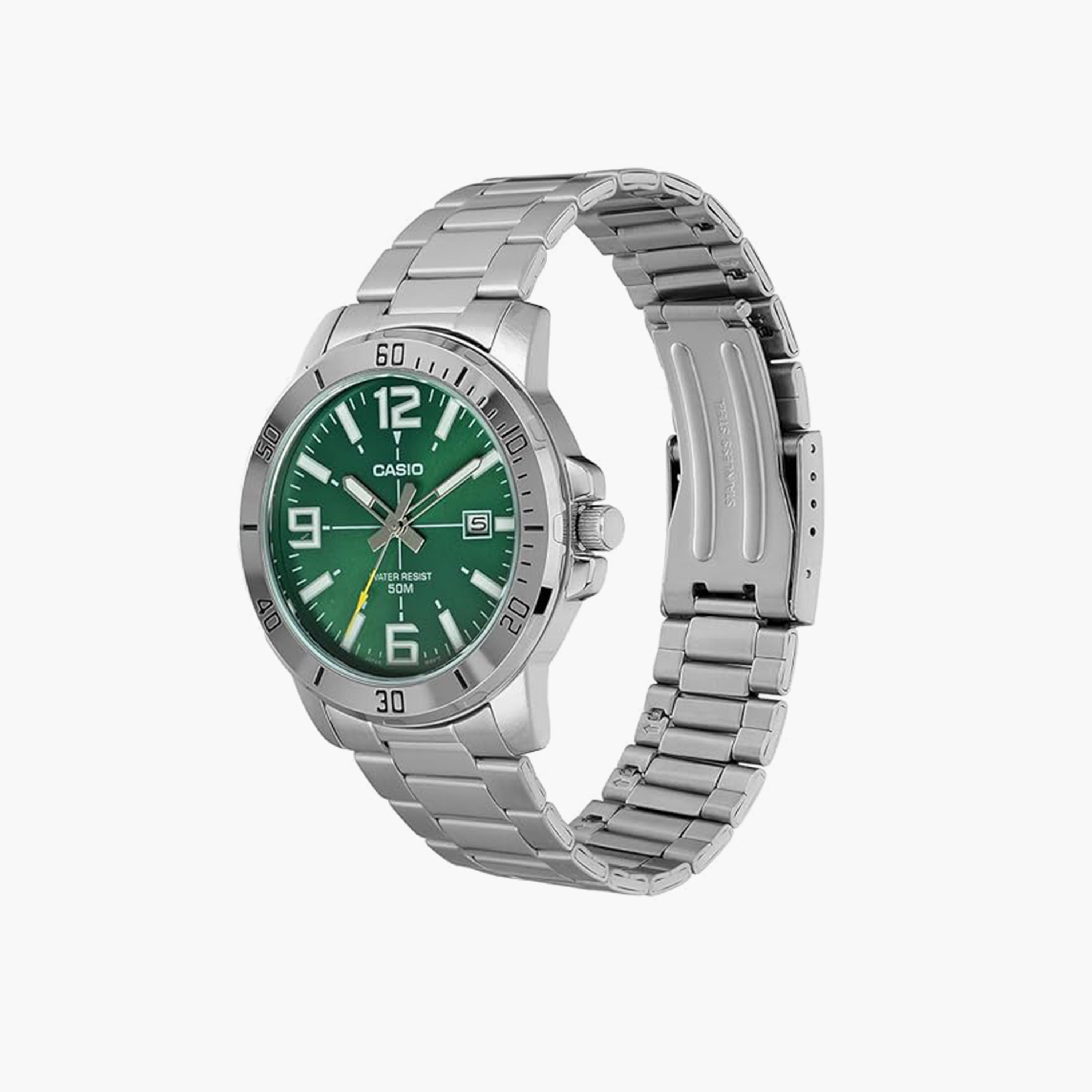 Casio Men's 45MM Silver Analog Stainless Steel Strap Watch | MTP-VD01D-3BVUDF-men-watchesandjewellery-watches-image-2