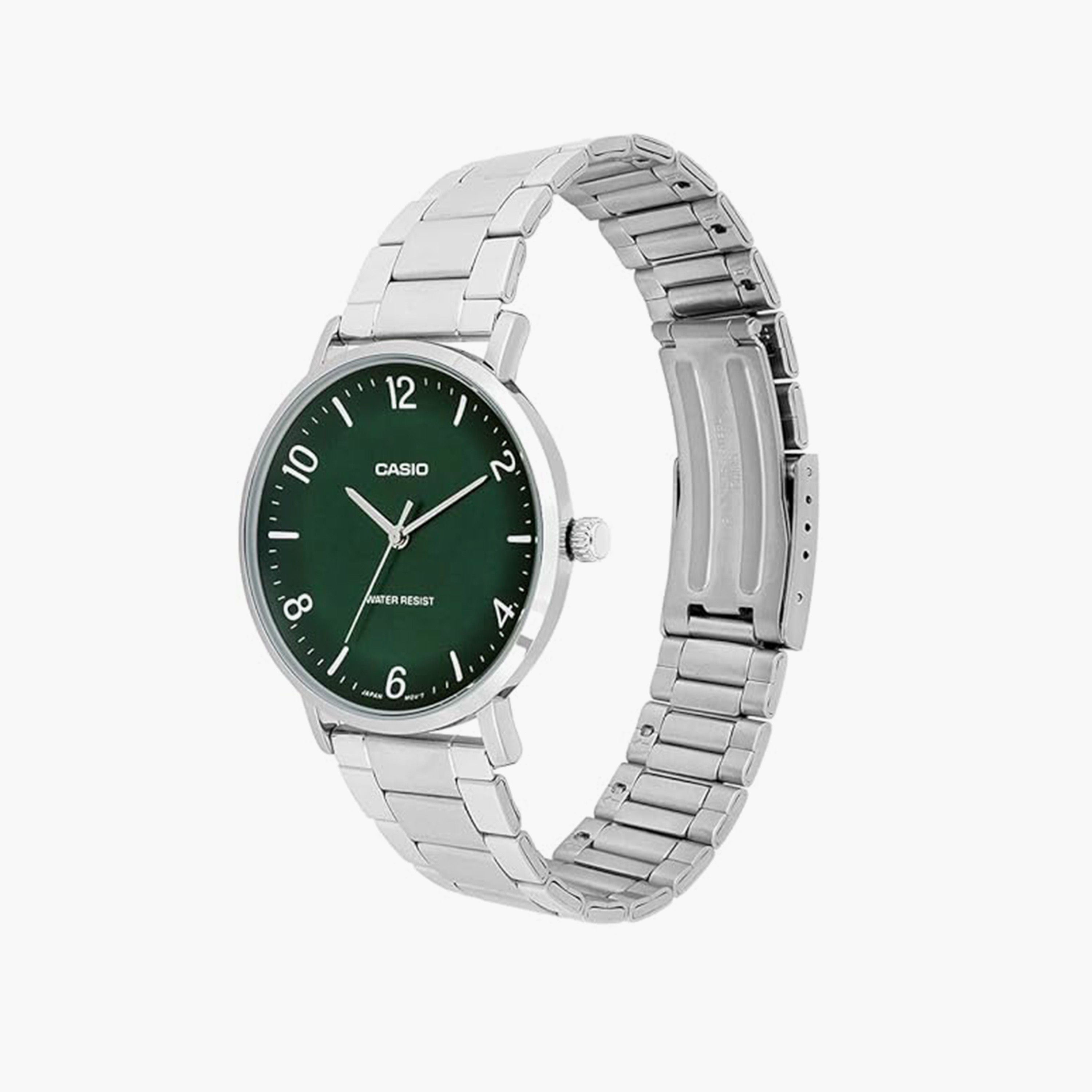 كاسيو- ساعة رجالية تناظرية حزام ستانلس ستيل لون فضي 40 مم | MTP-VT03D-3BDF-men-watchesandjewellery-watches-image-2