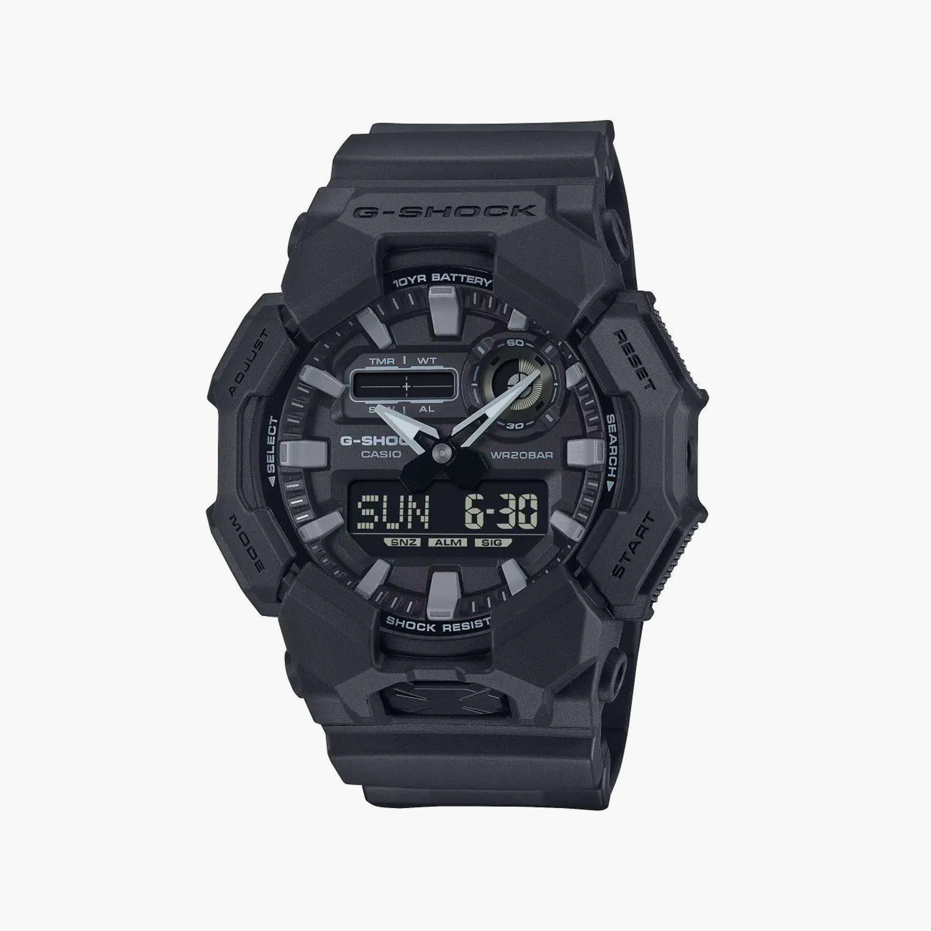جي شوك- ساعة رجالية تناظرية/رقمية سوار بلاسيتيكي لون أسود 51 مم | GA-010-1A1DR-men-watchesandjewellery-watches-image-1