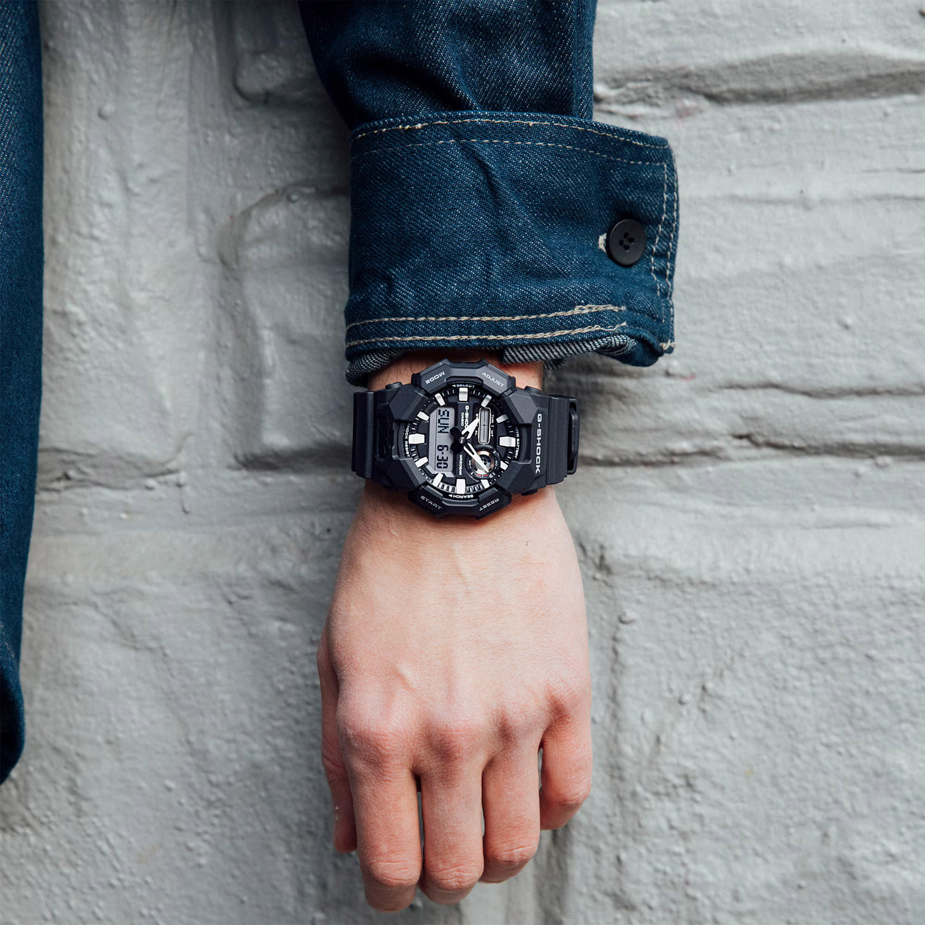جي شوك- ساعة رجالية تناظرية/رقمية سوار بلاسيتيكي لون أسود 51 مم | GA-010-1ADR-men-watchesandjewellery-watches-image-7