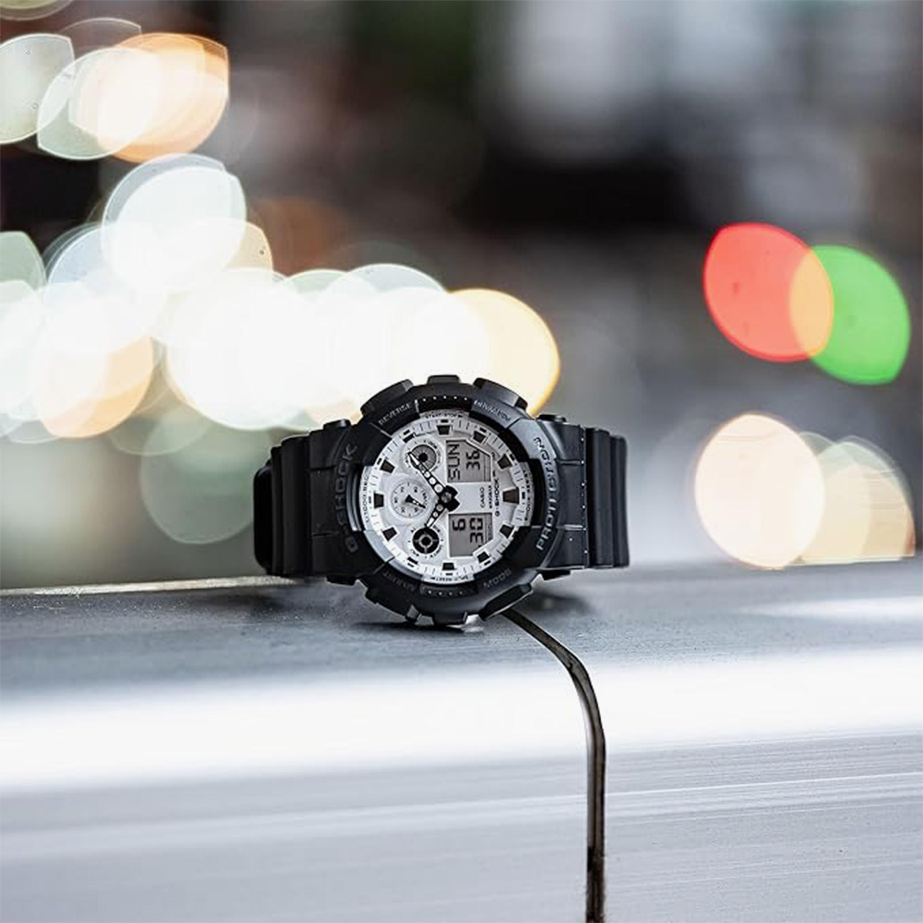 جي شوك- ساعة رجالية تناظرية/رقمية سوار بلاسيتيكي لون أسود 51 مم | GA-100WD-1ADR-men-watchesandjewellery-watches-image-7