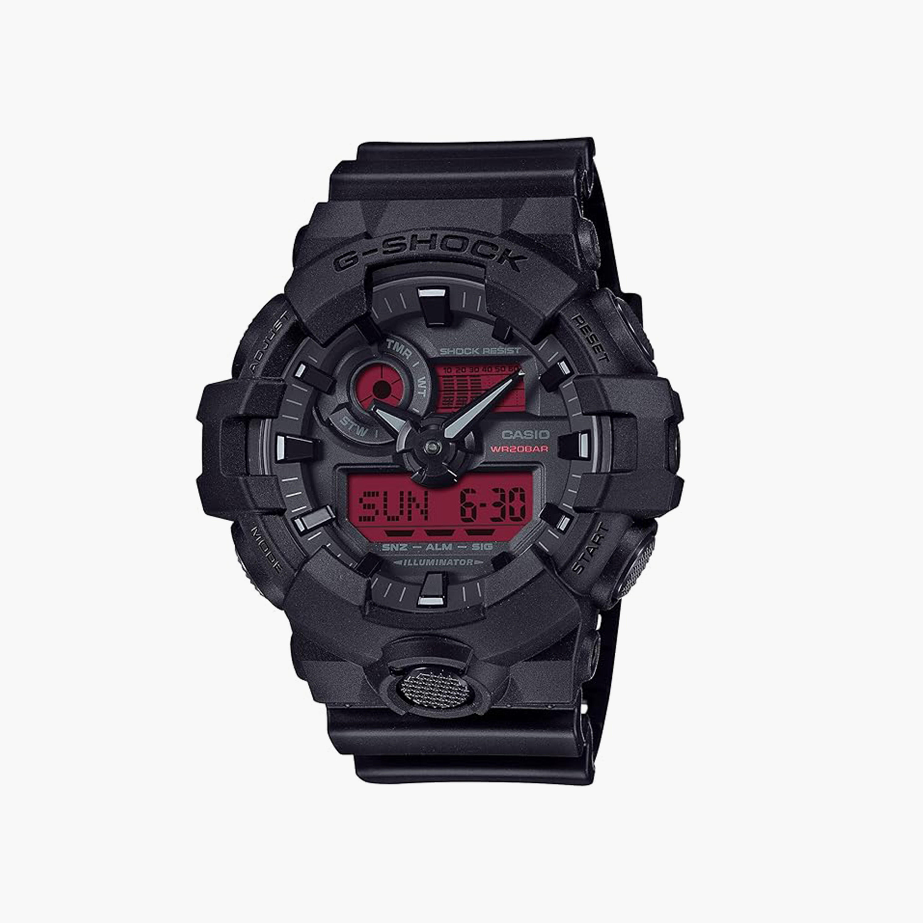 جي شوك- ساعة رجالية تناظرية/رقمية سوار بلاسيتيكي لون أسود 53 مم | GA-700BBR-1ADR-men-watchesandjewellery-watches-image-1