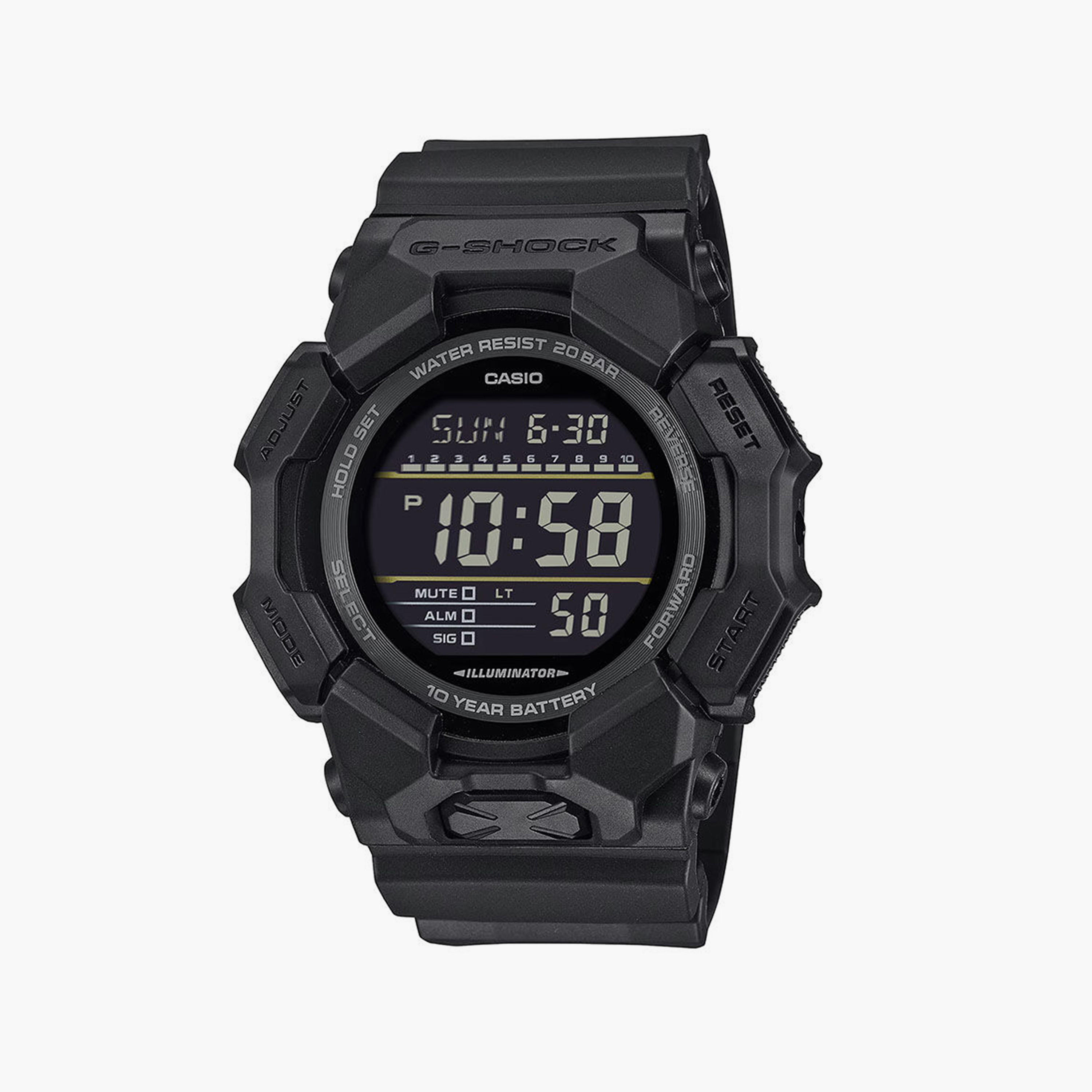 جي شوك- ساعة رجالية رقمية سوار بلاسيتيكي لون أسود  51 مم | GD-010-1A1DR-men-watchesandjewellery-watches-image-1