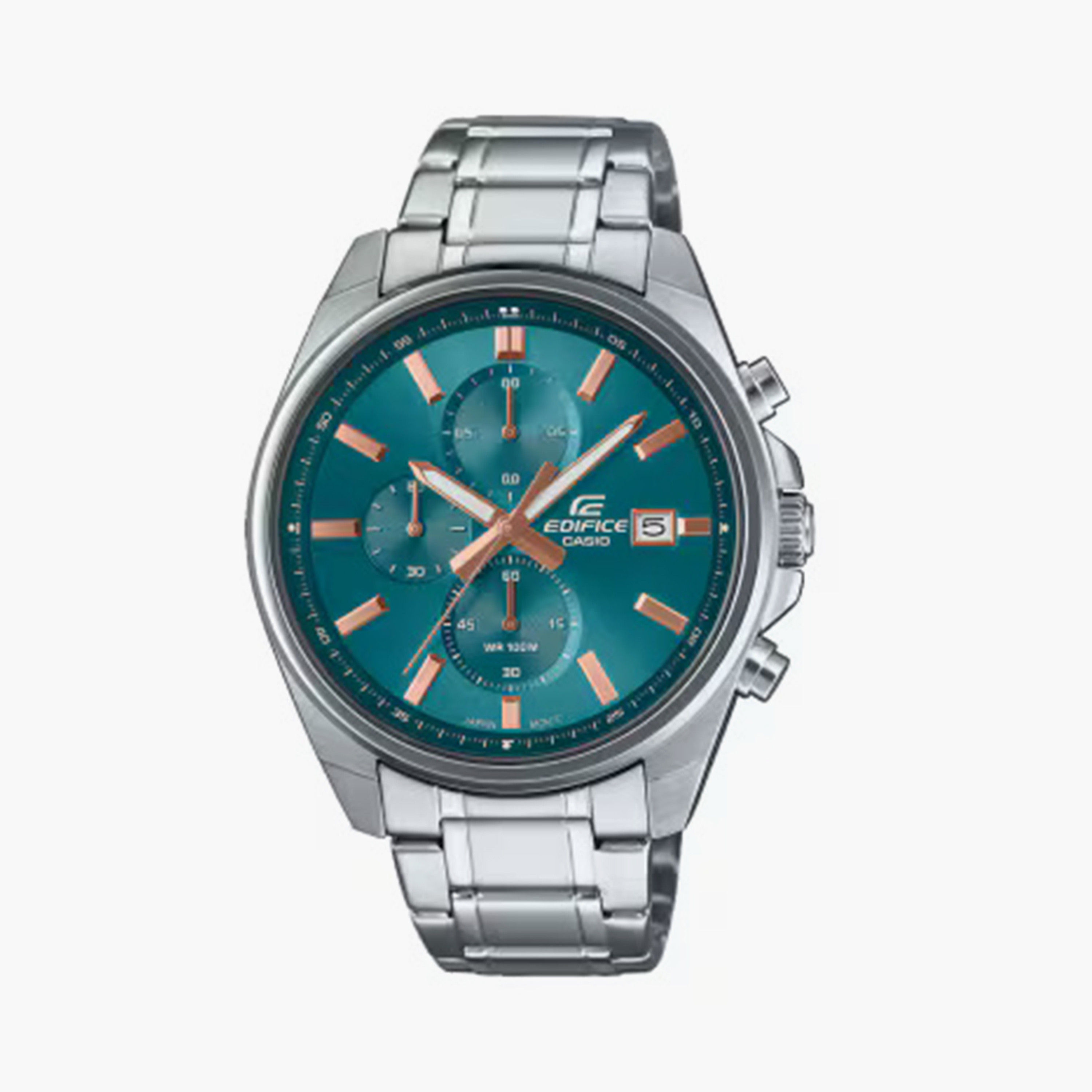 إديفيس- ساعة رجالية تناظرية حزام ستانلس ستيل لون فضي 43 مم | EFV-610DE-2AUDF-men-watchesandjewellery-watches-image-1
