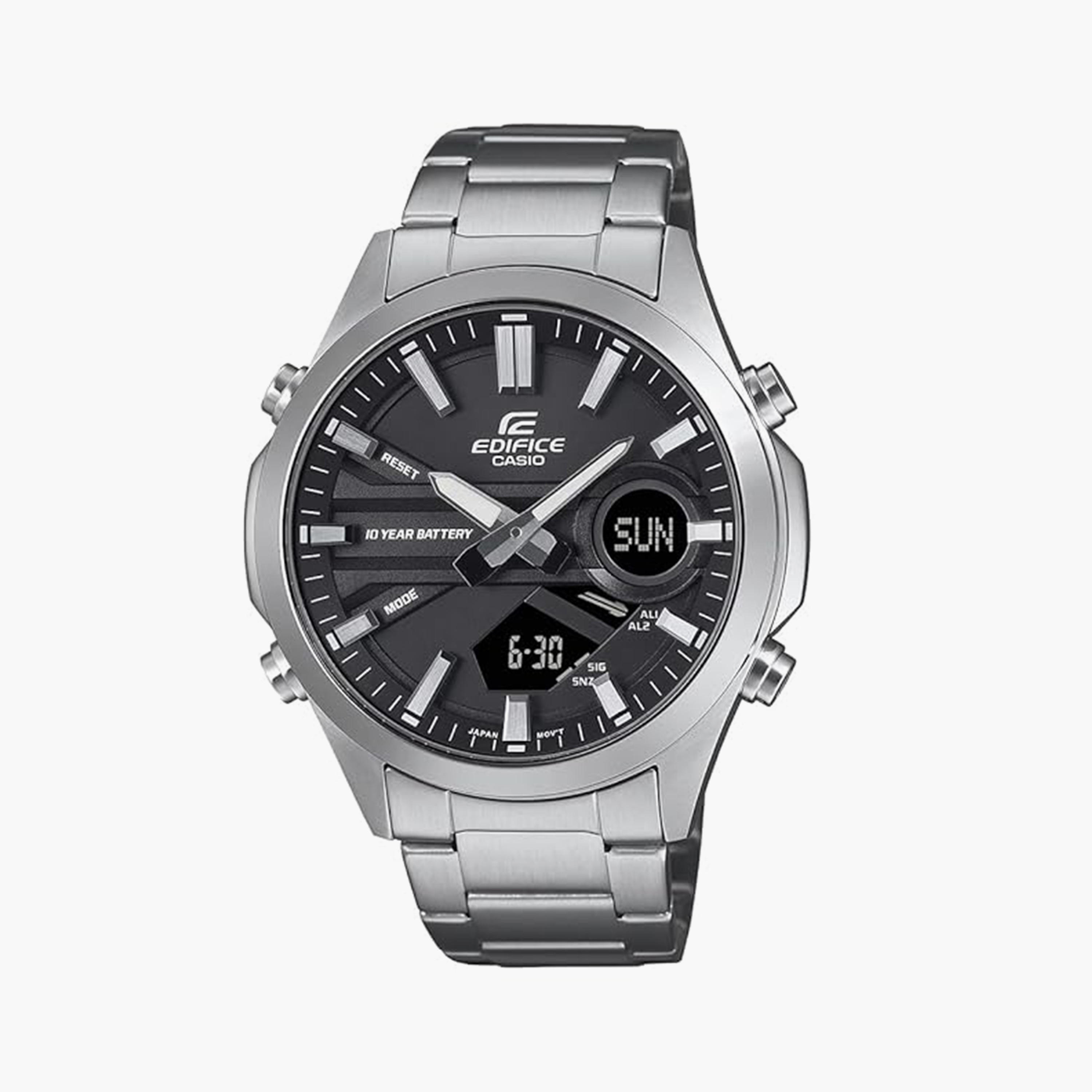 Edifice Men's 45MM Silver Analog-Digital Stainless Steel Strap Watch | EFV-C120D-1ADF-men-watchesandjewellery-watches-image-1