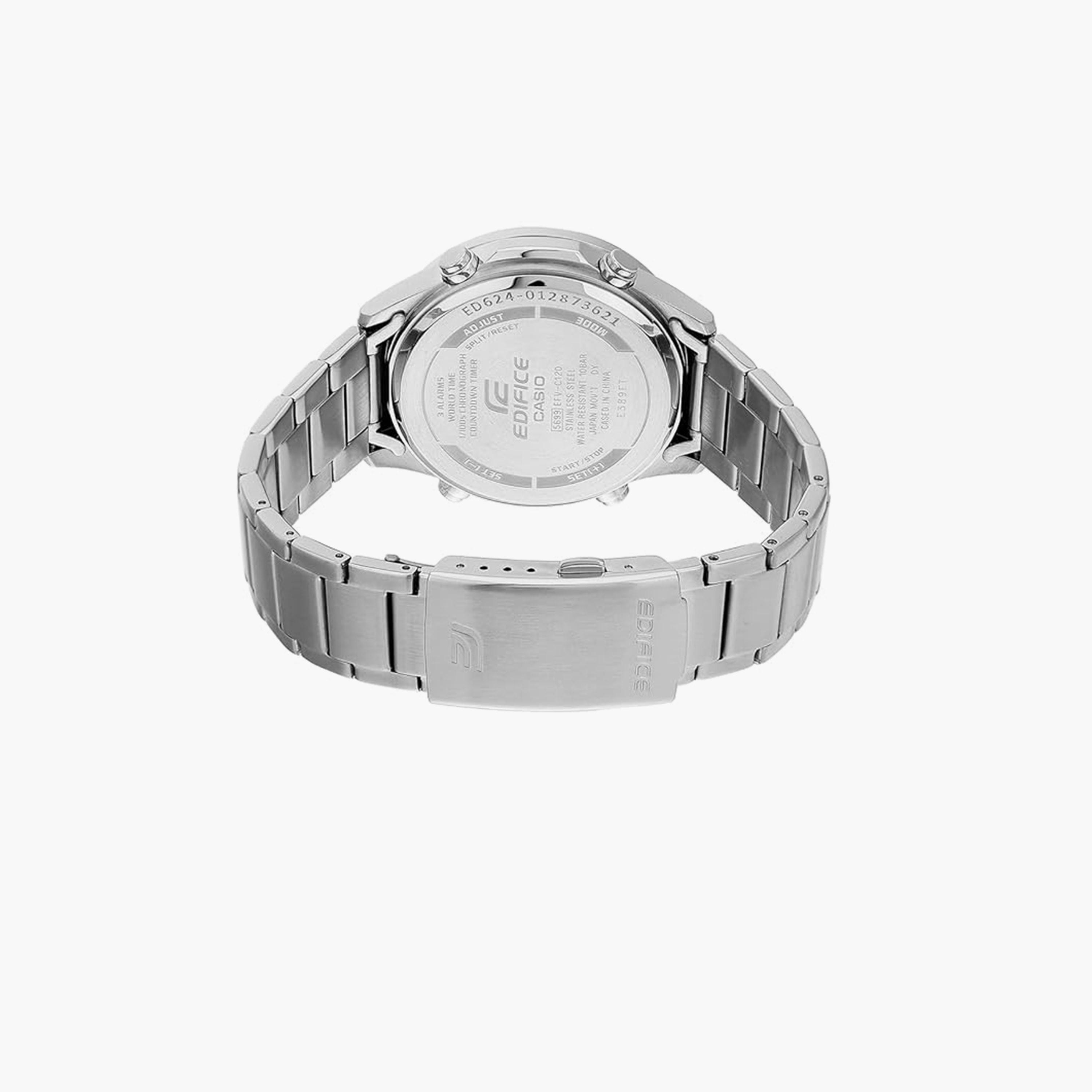 إديفيس- ساعة رجالية تناظرية/رقمية سوار ستانلس ستيل لون فضي 45 مم | EFV-C120D-1ADF-men-watchesandjewellery-watches-image-3