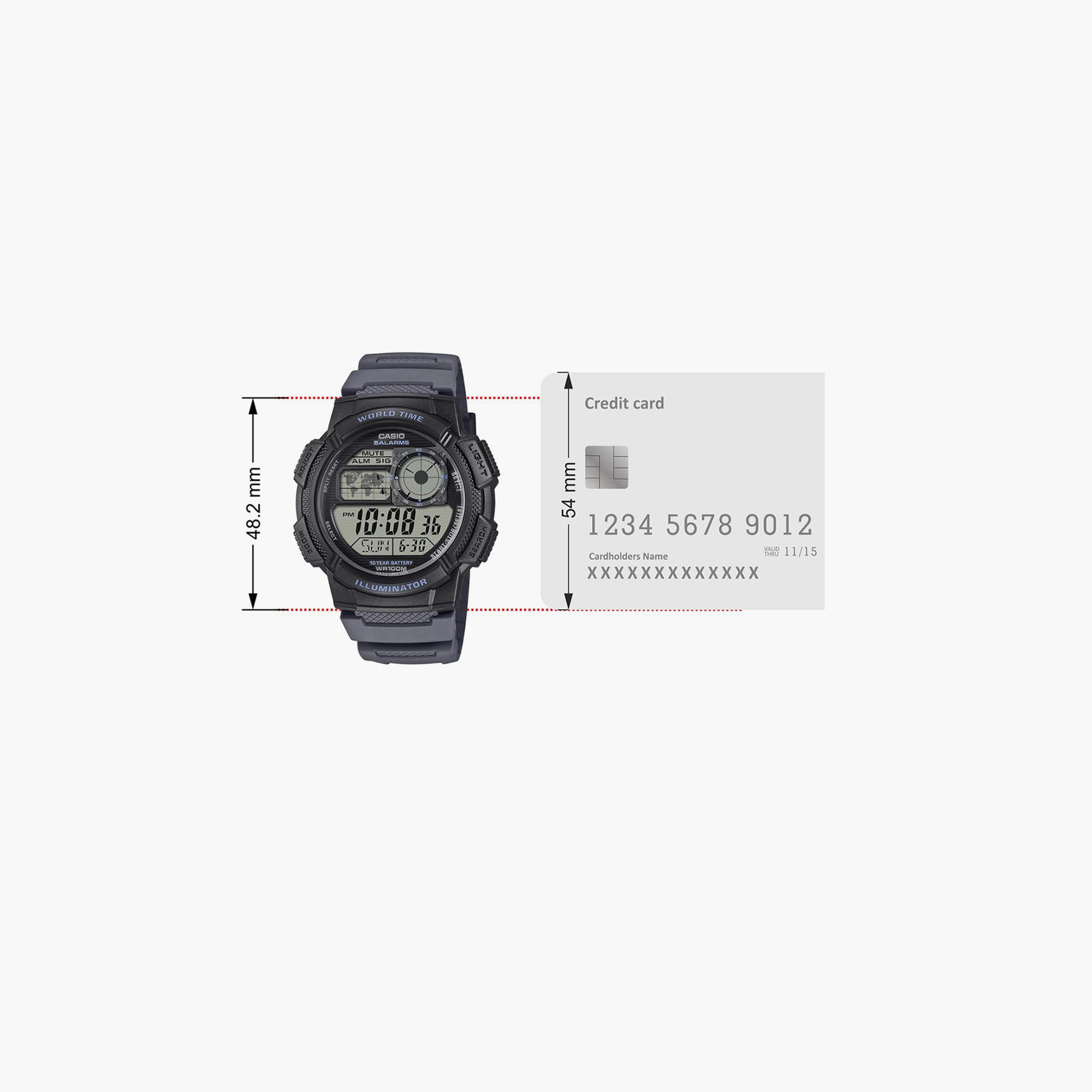 Casio Men's 44MM Black Digital Resin Strap Watch | AE-1000W-8AVDF-men-watchesandjewellery-watches-image-6