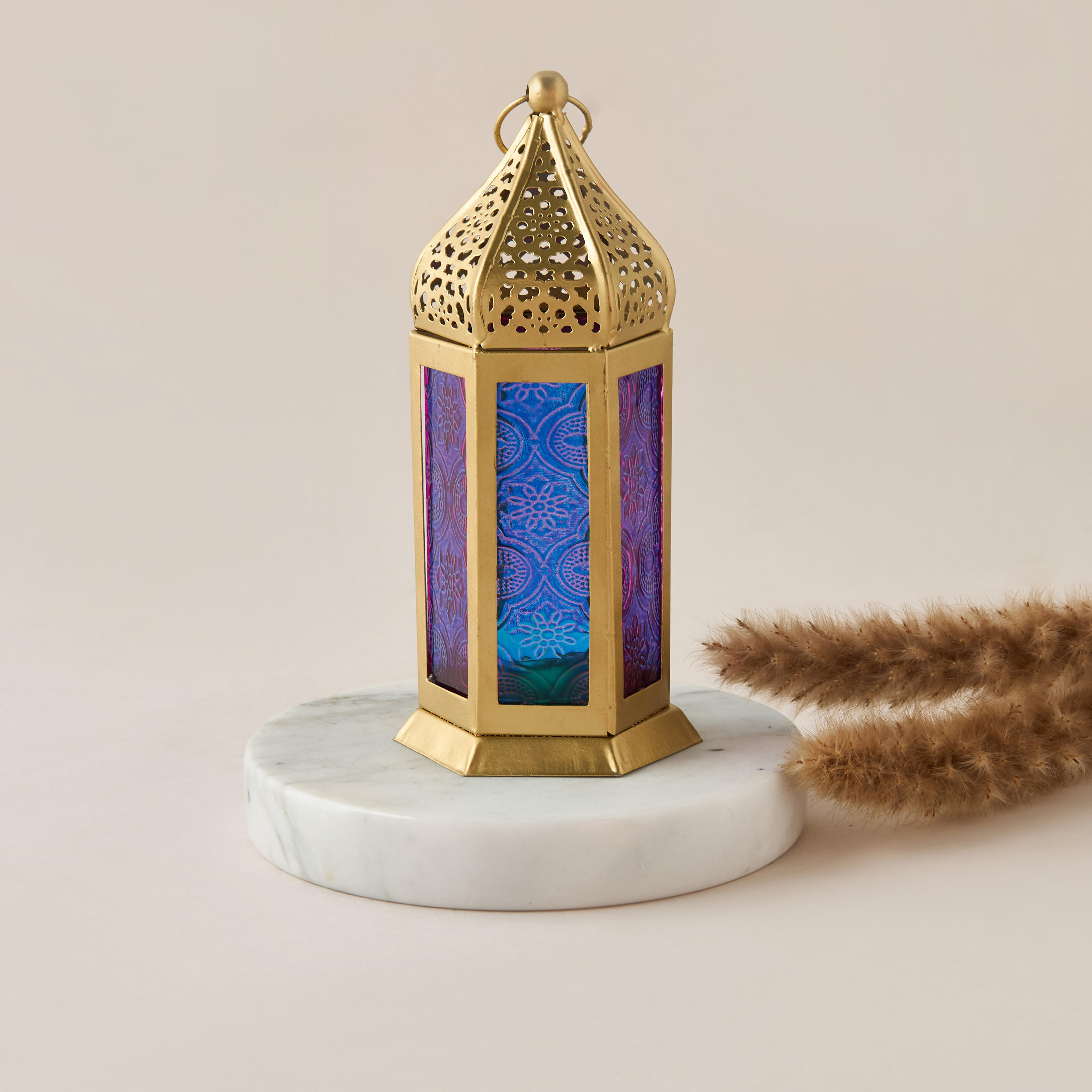Decorative Glass Panel Tealight Lantern - 8x18 cms-household-decor-candleholdersandlanterns-image-1