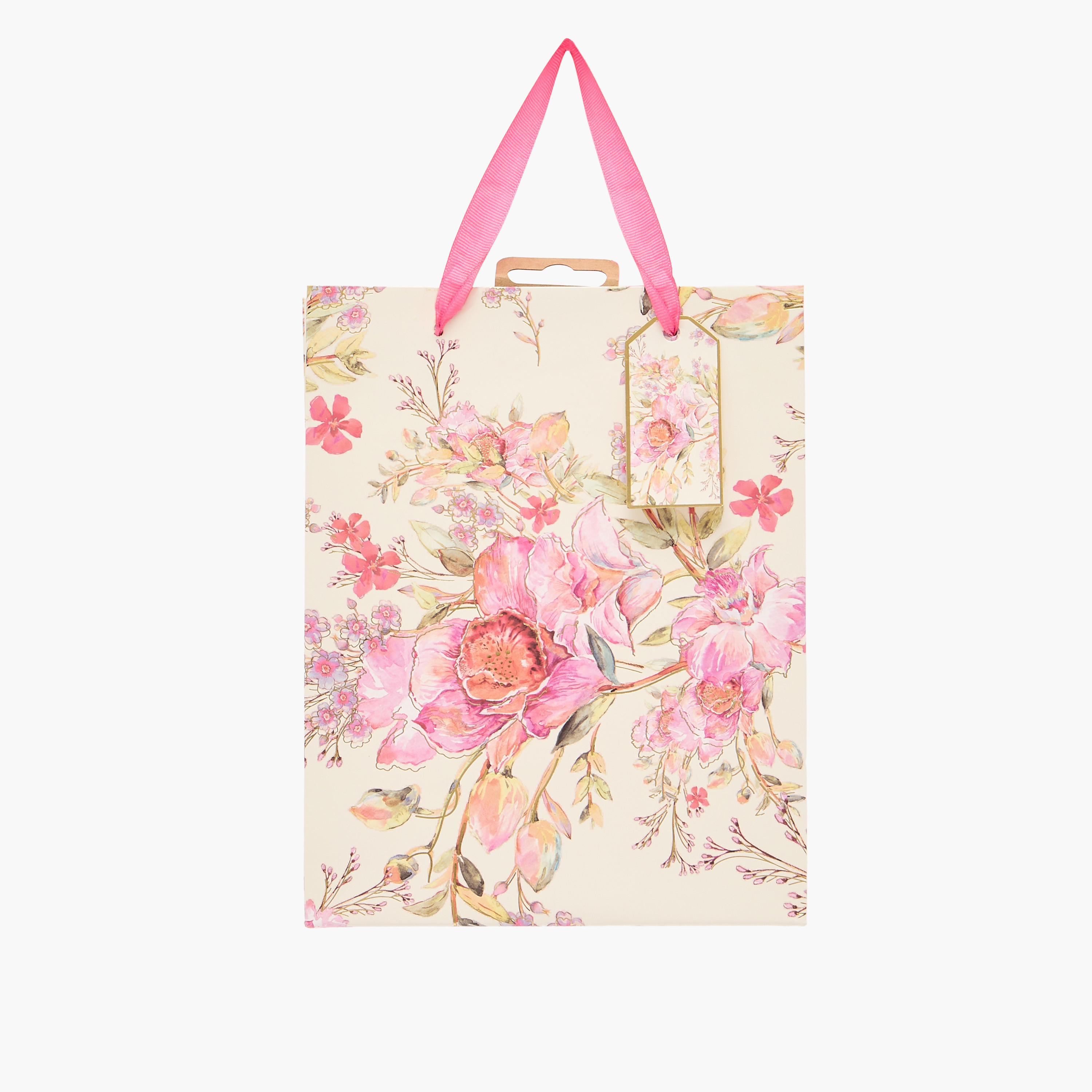 Floral Print Paper Gift Bag - Medium-household-giftingaccessories-giftings-image-1