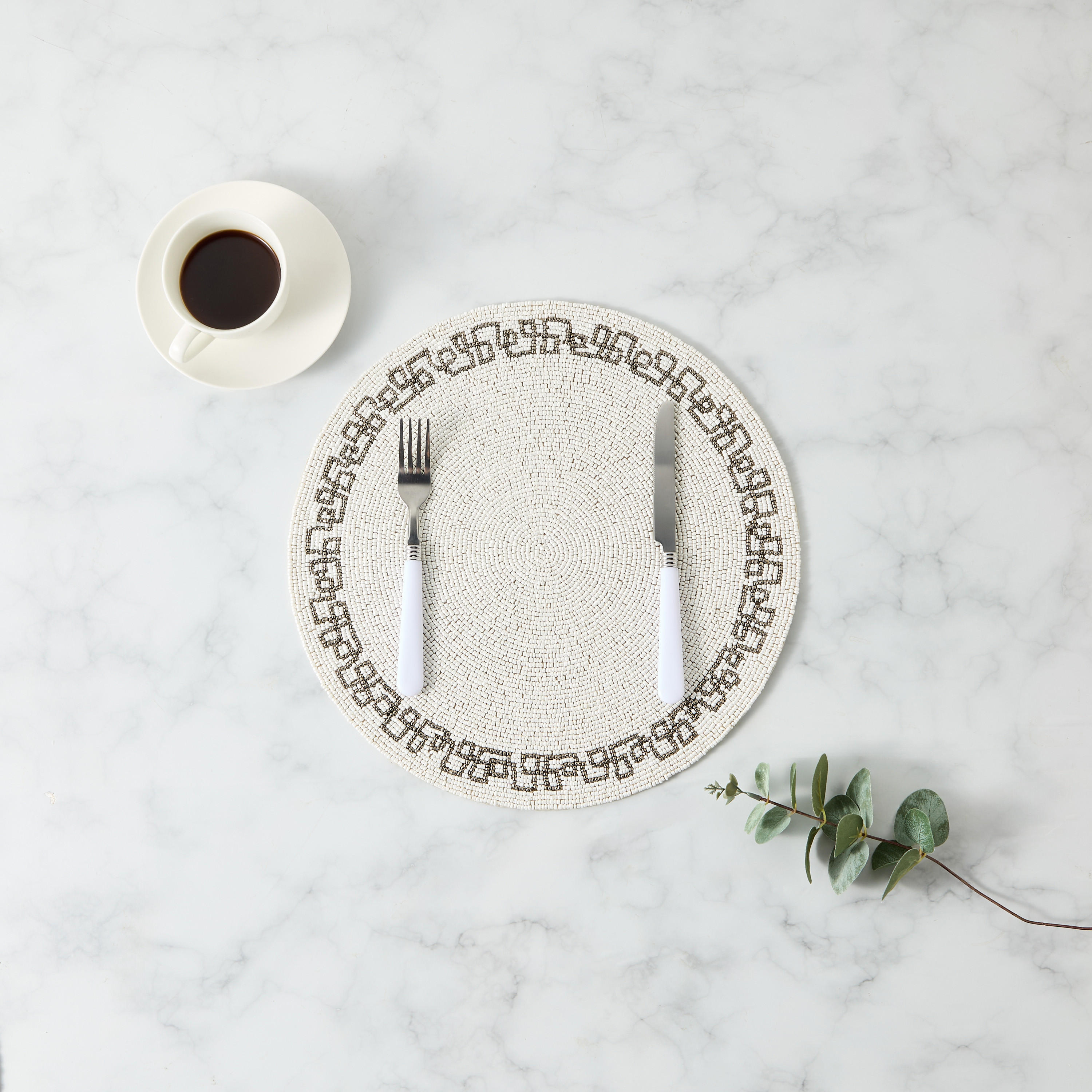 Gia Como Beaded Placemat - 36 cm-household-dining-tablelinen-placemats-image-1