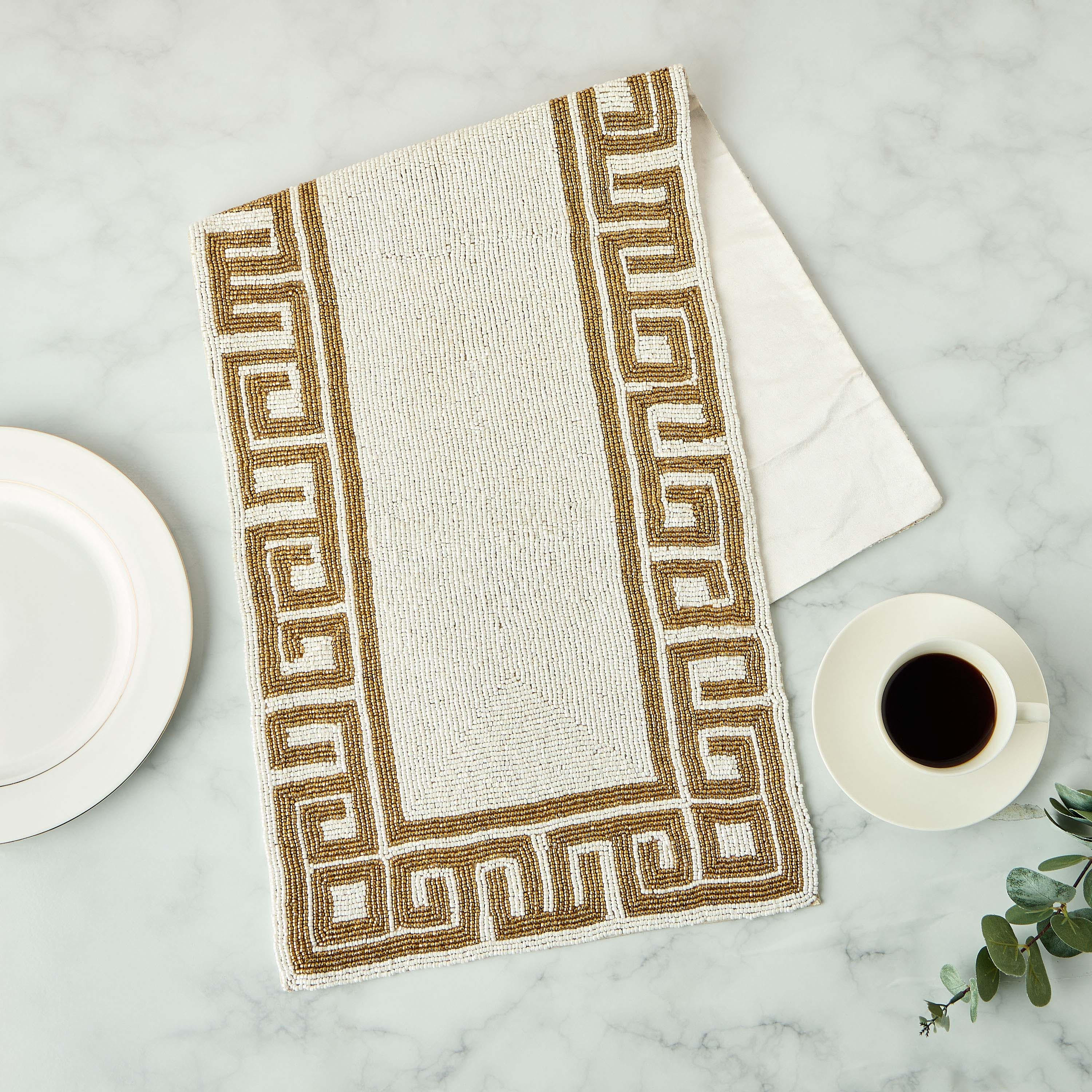 Gia Beaded Runner - 90x33 cms-household-dining-tablelinen-runnersandtablecovers-image-1