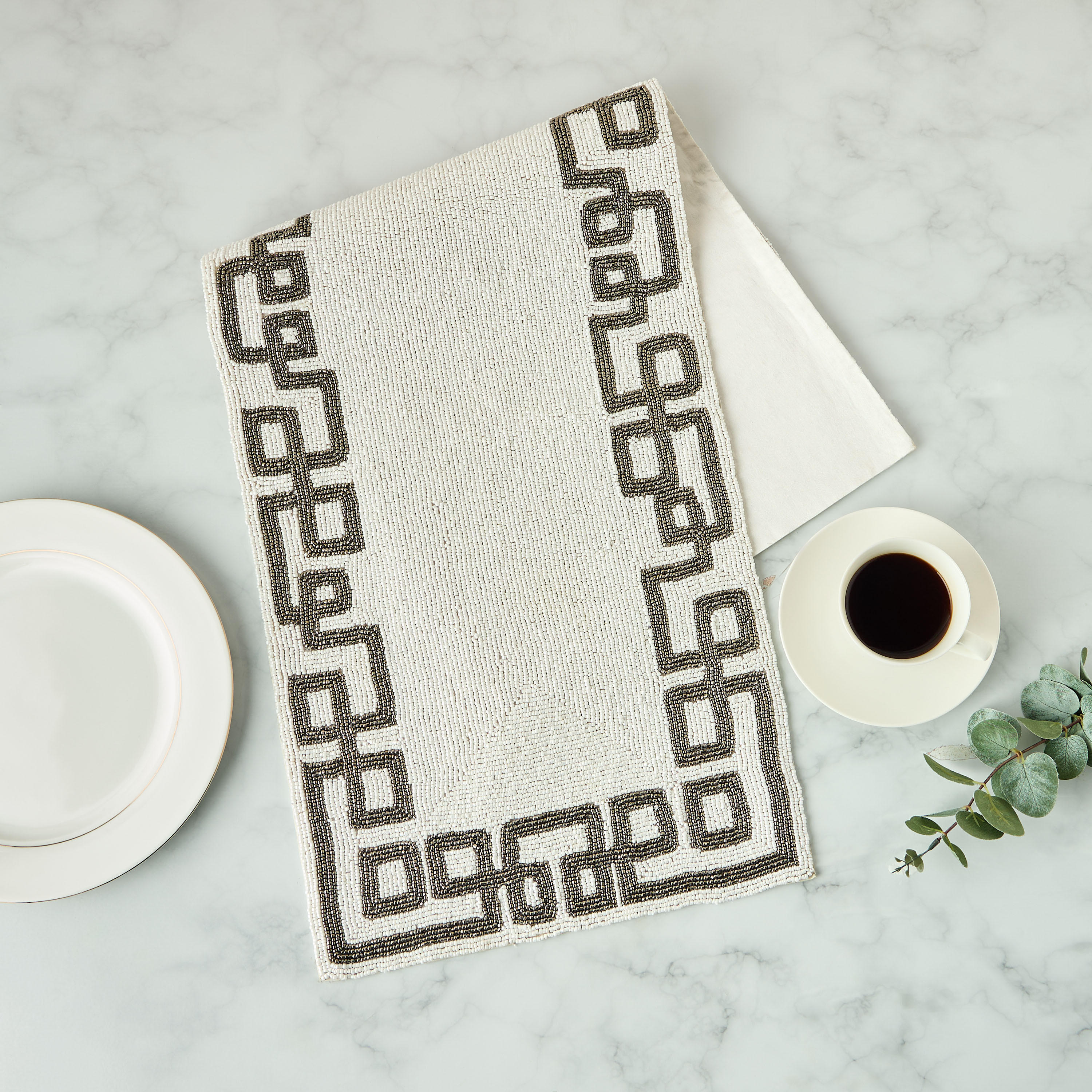 Gia Beaded Runner - 90x33 cms-household-dining-tablelinen-runnersandtablecovers-image-1