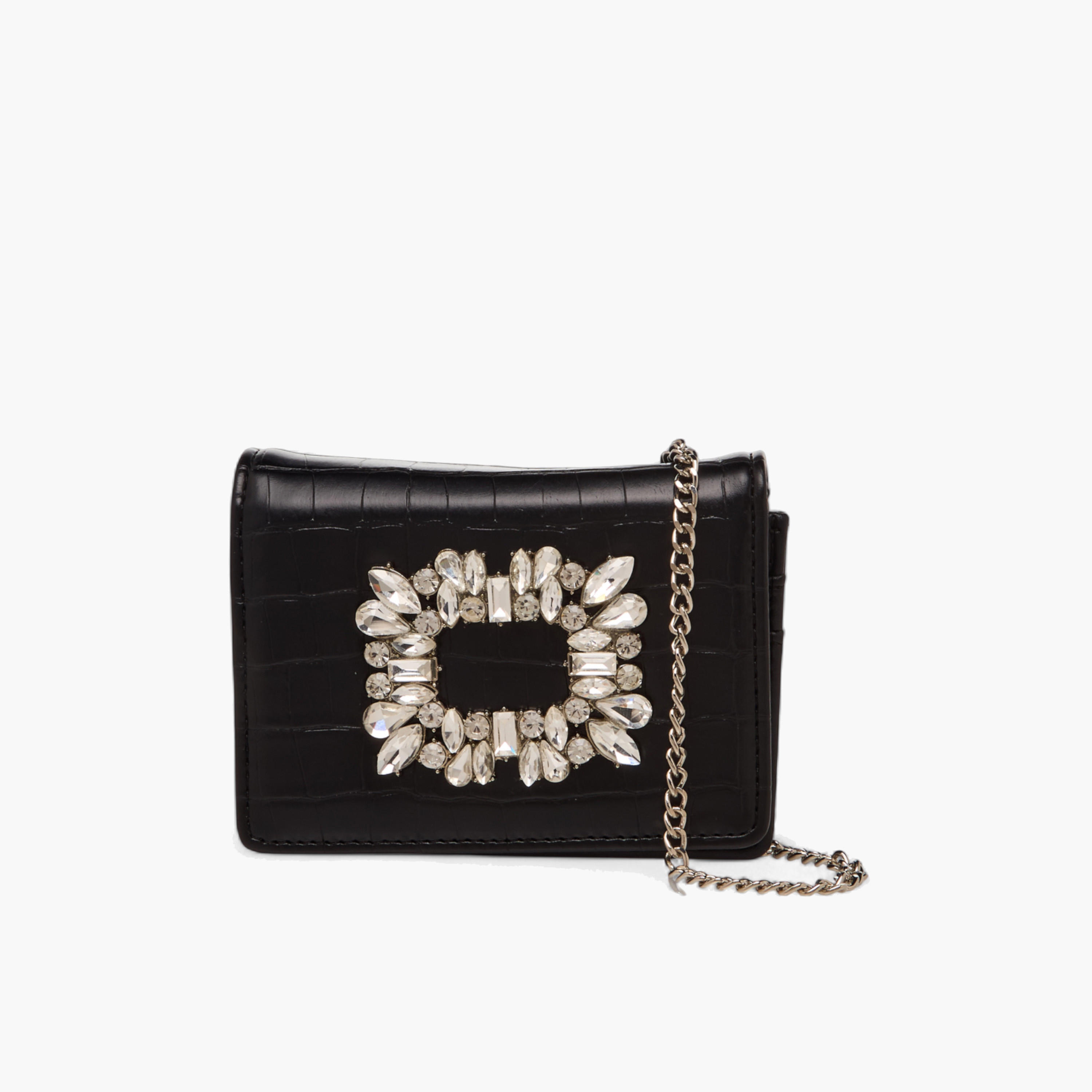 Sasha Embellished Crossbody Bag with Chain Strap-women-bagsandwallets-handbags-image-1