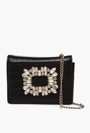 Sasha Embellished Crossbody Bag with Chain Strap-women-image-1