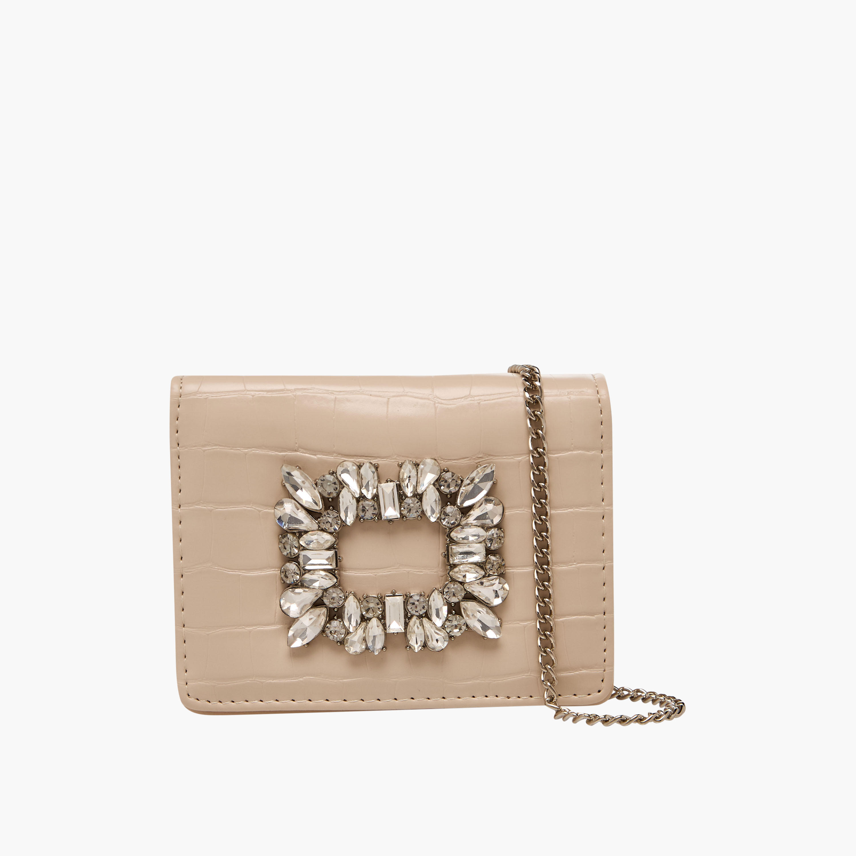Sasha Embellished Crossbody Bag with Chain Strap-women-bagsandwallets-handbags-image-1
