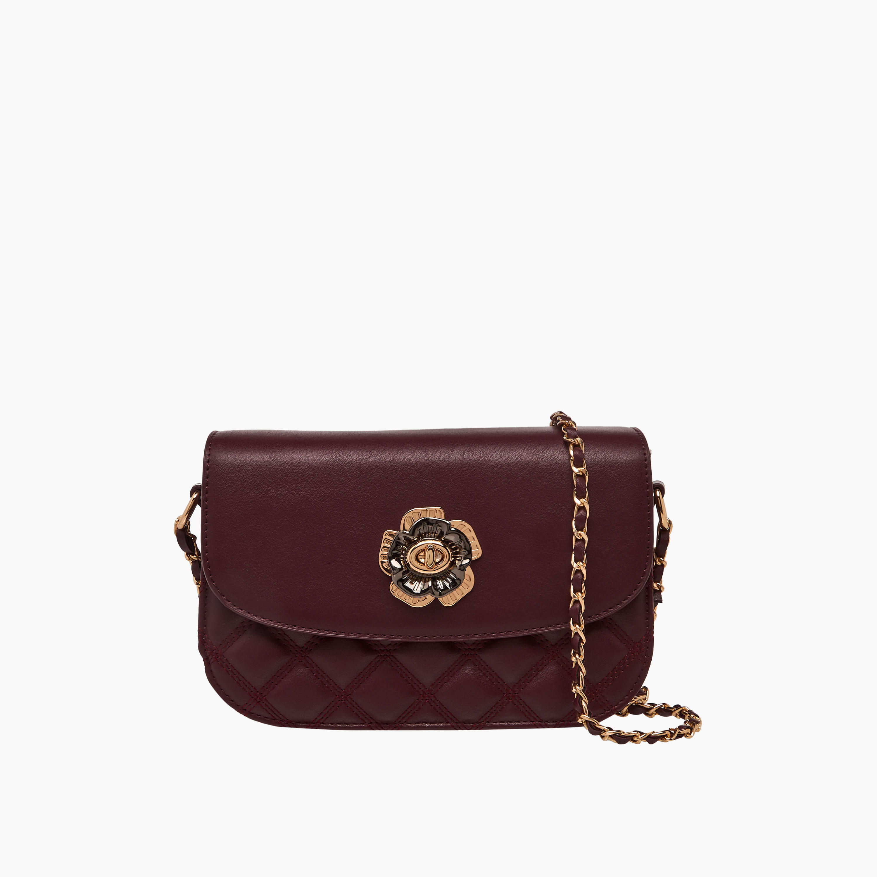 شنطة كروس بودي مبطنة بزينة معدنية وحزام سلسلة آر إس إف من ساشا-women-bagsandwallets-handbags-image-1