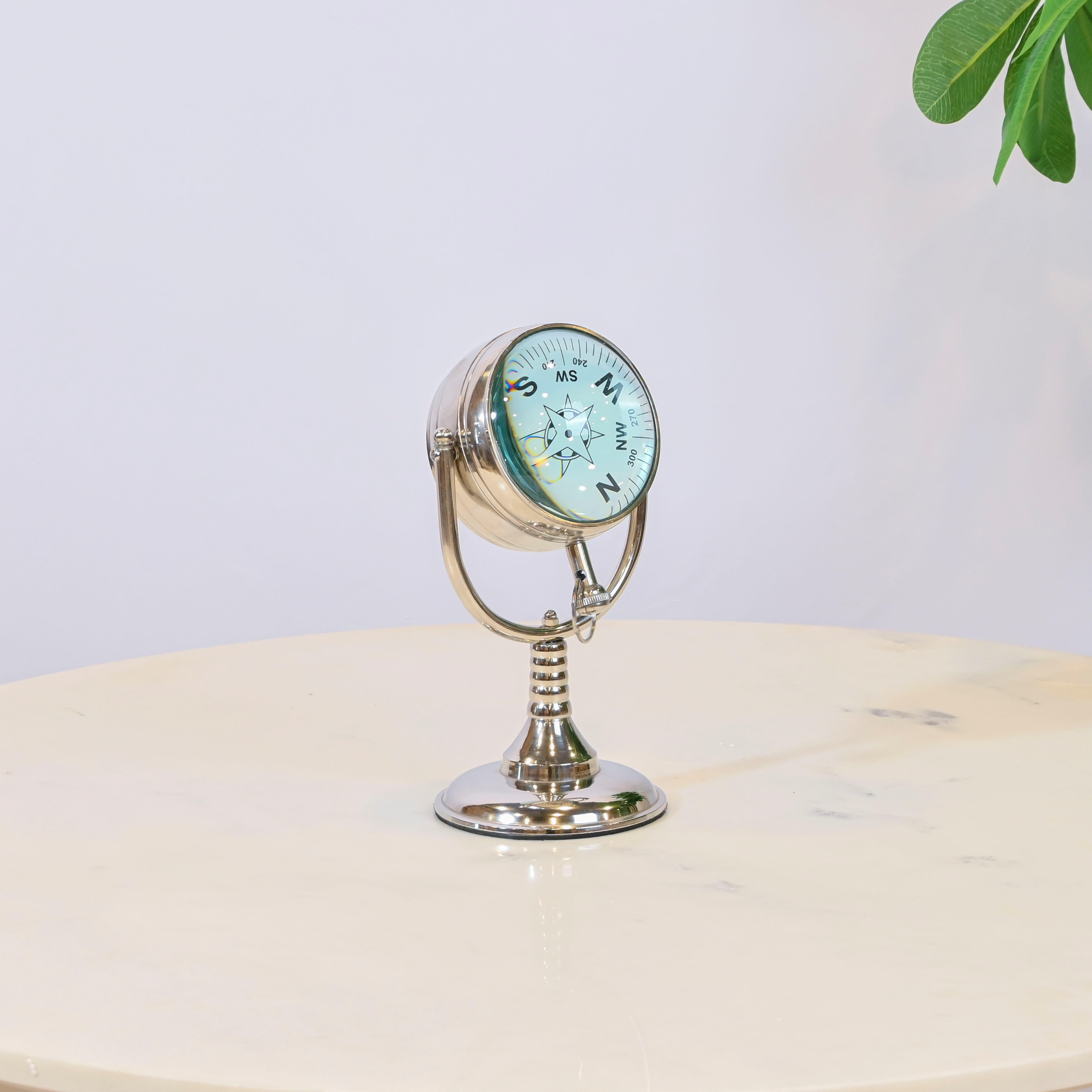 Crafted by Lifestyle Desk Clock with Compass-household-decor-decorativeobjectsandsculptures-image-1
