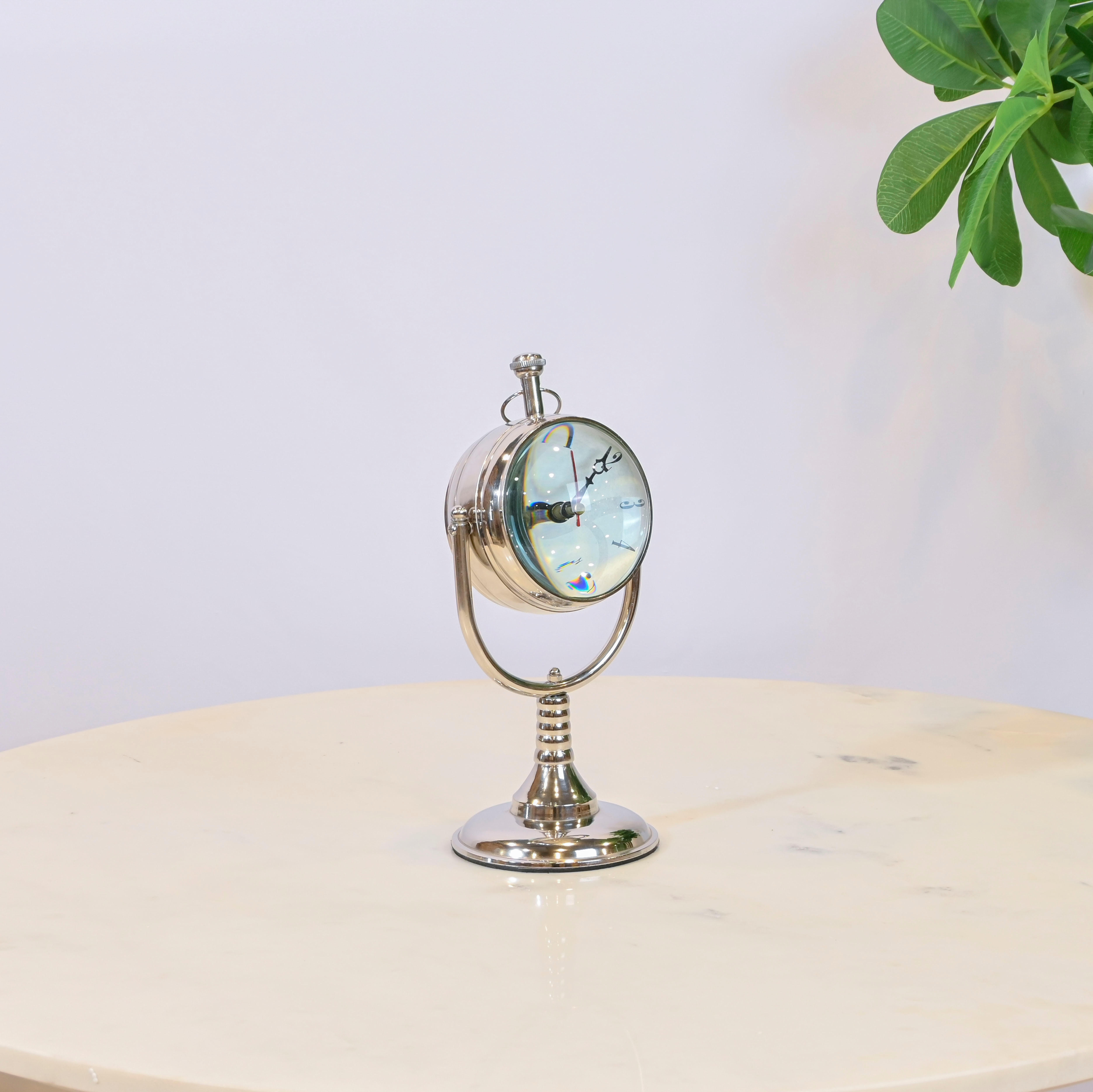 Crafted by Lifestyle Desk Clock with Compass-household-decor-decorativeobjectsandsculptures-image-2