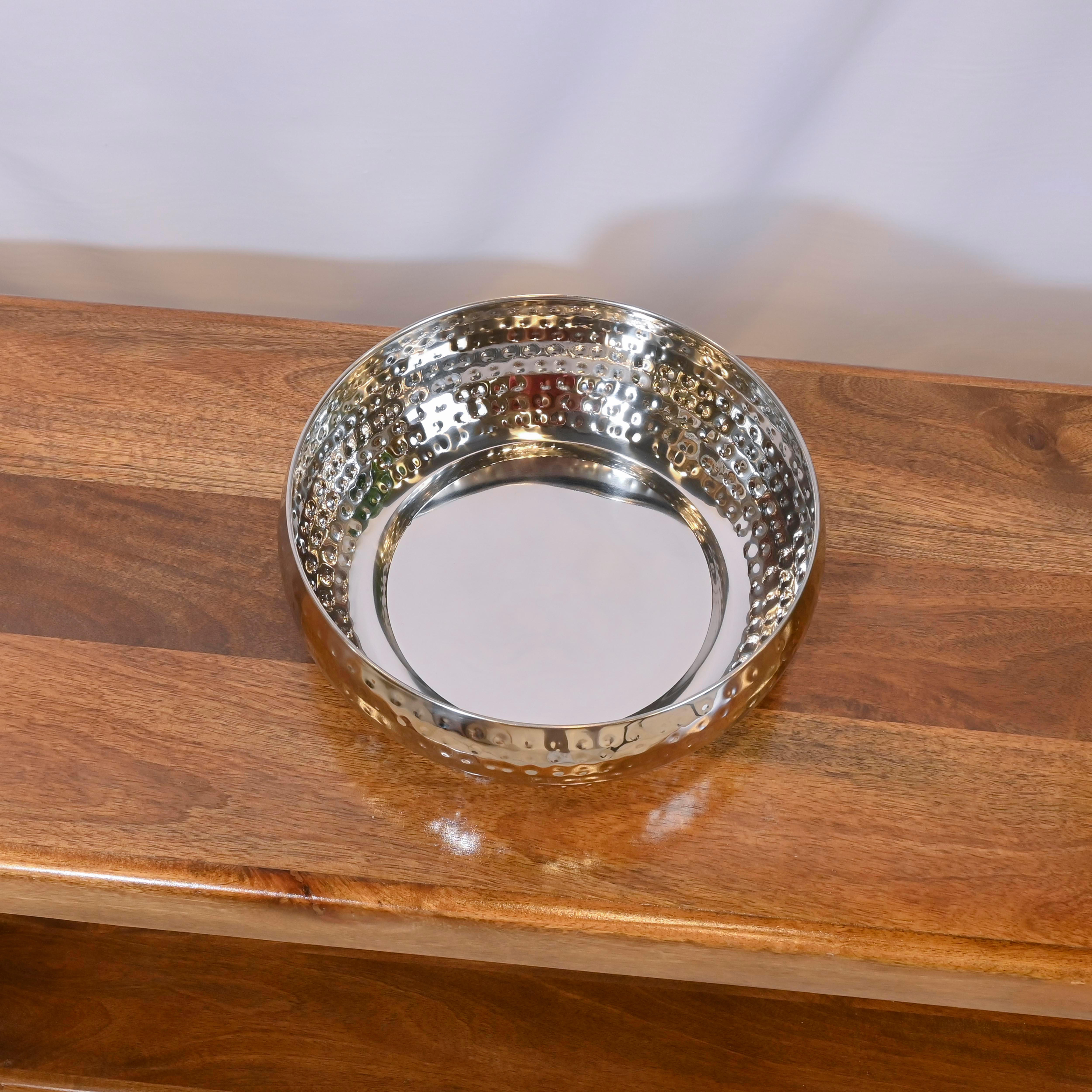 Crafted by Lifestyle Aluminium Decorative Bowl - 28 cms-household-dining-dinnerware-bowls-image-2