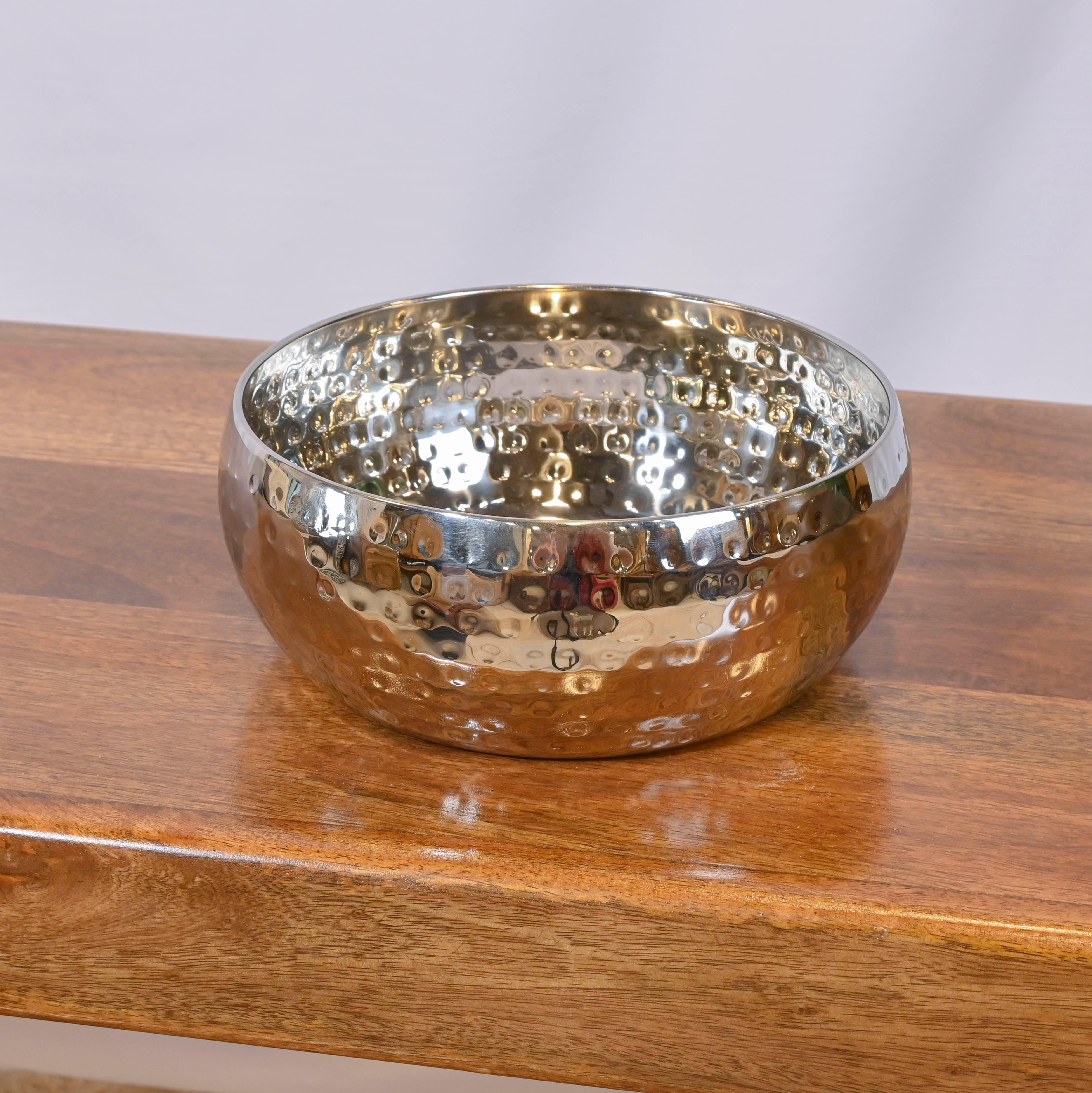 Crafted by Lifestyle Aluminium Decorative Bowl - 20 cms-household-dining-dinnerware-bowls-image-2