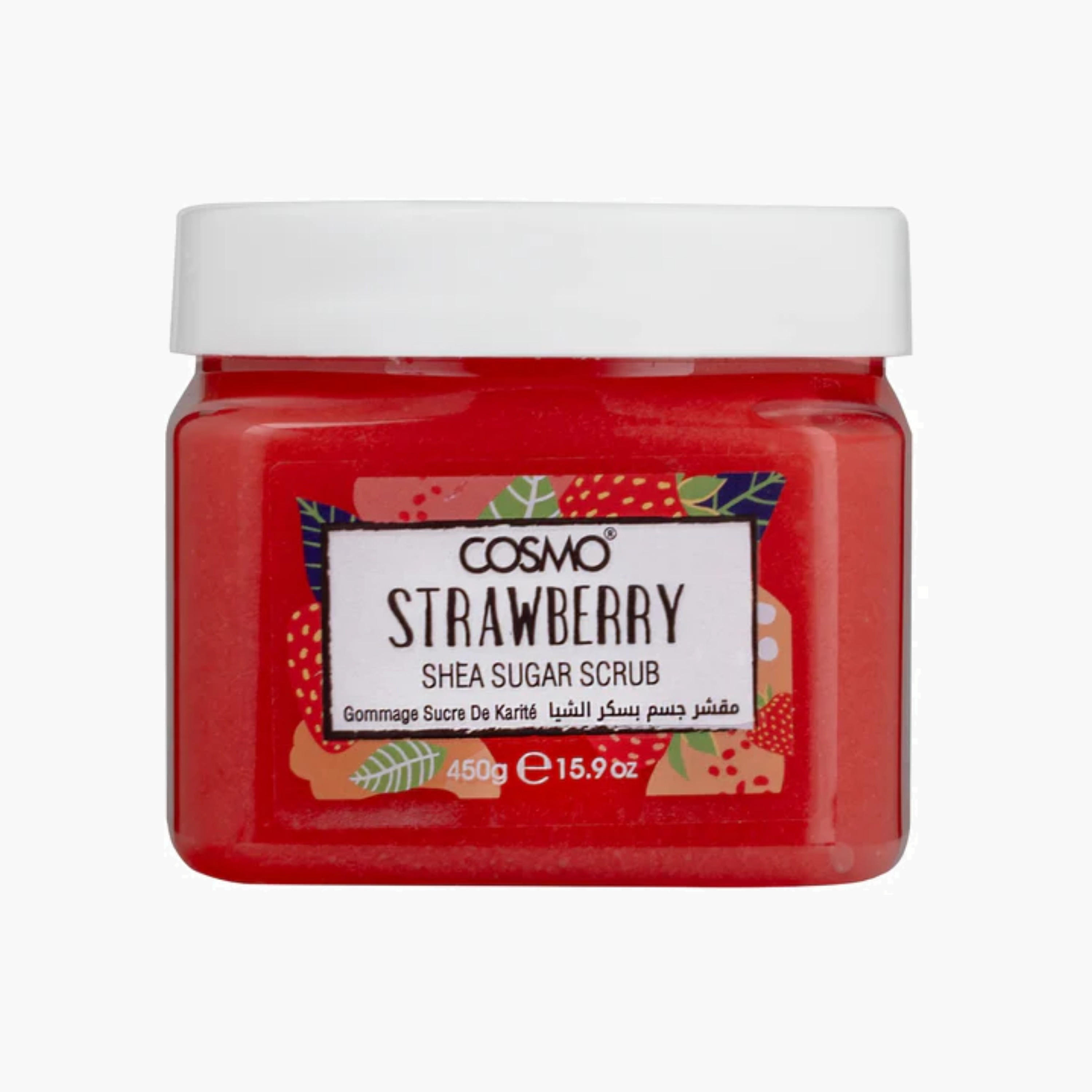Cosmo Sugar Scrub Shea Butter& Strawberry 450 Ml-beautyandpersonalcare-bathandbody-bathandshower-scrubs-image-1