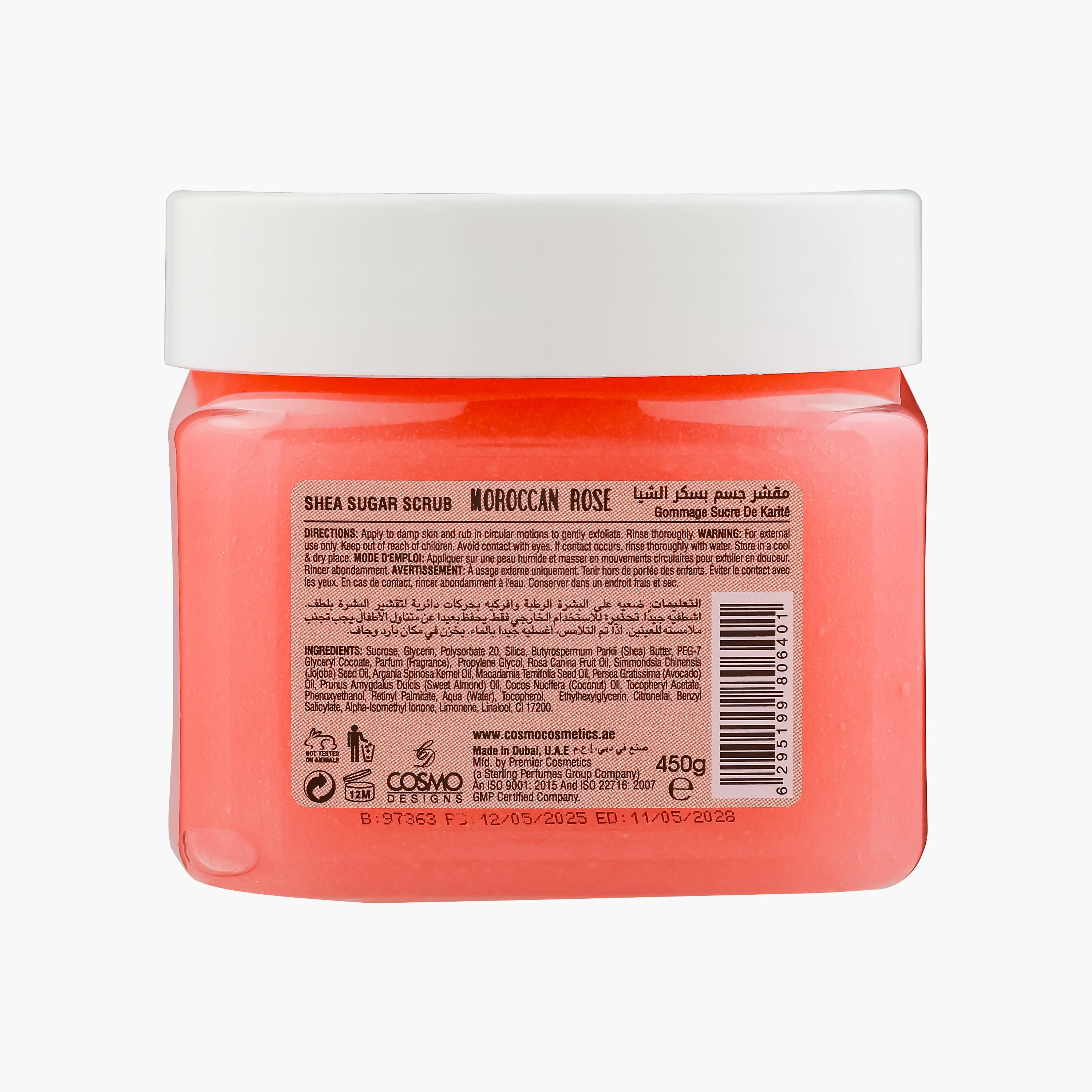 Cosmo Sugar Scrub Shea Butter& Moroccan Rose 450 Ml-beautyandpersonalcare-bathandbody-bathandshower-scrubs-image-3