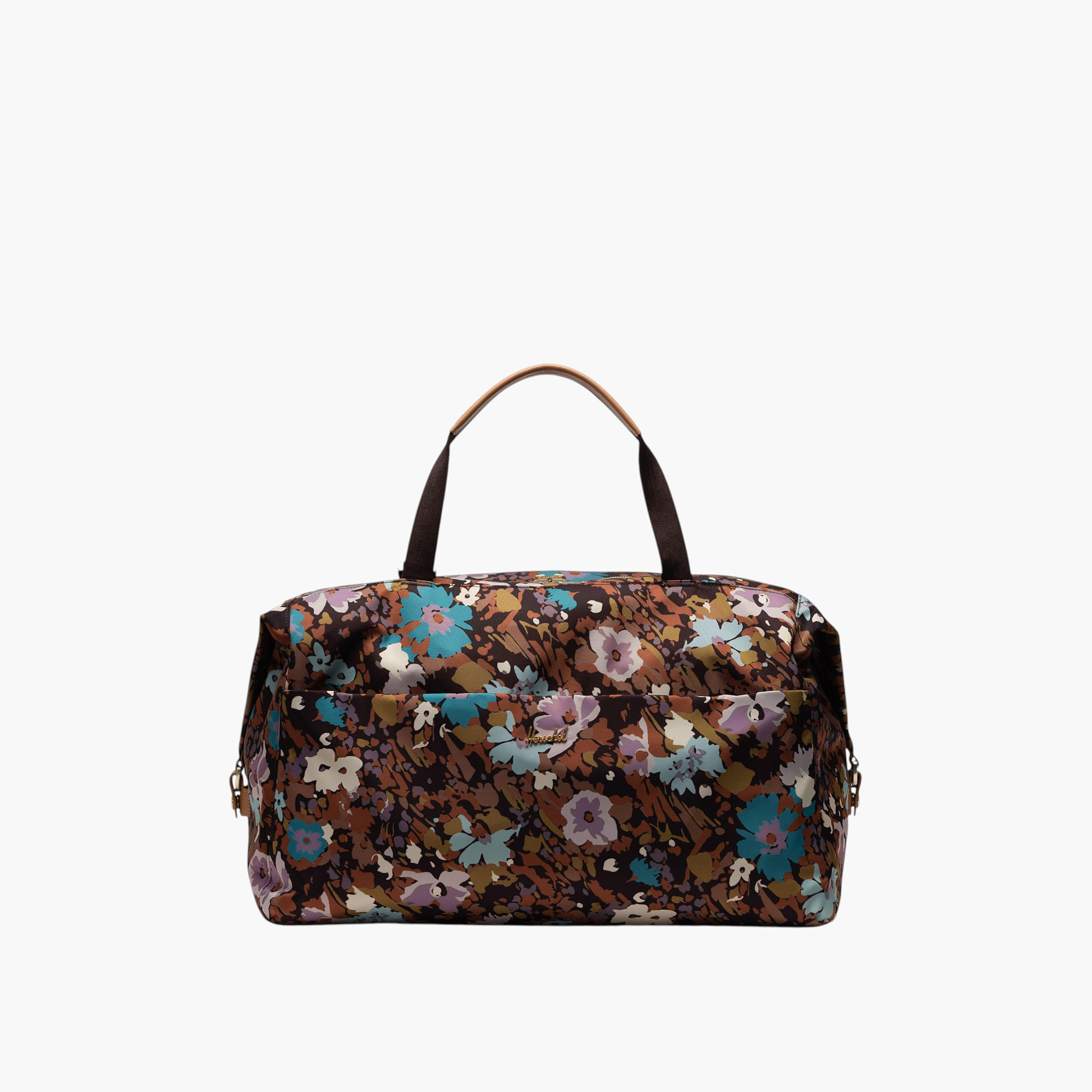 شنطة دافل بسحاب إغلاق وحزام قابل للتعديل وطبعات زهرية من هيرشيل سبلاي كو-travel-luggagesandbags-dufflebags-image-1