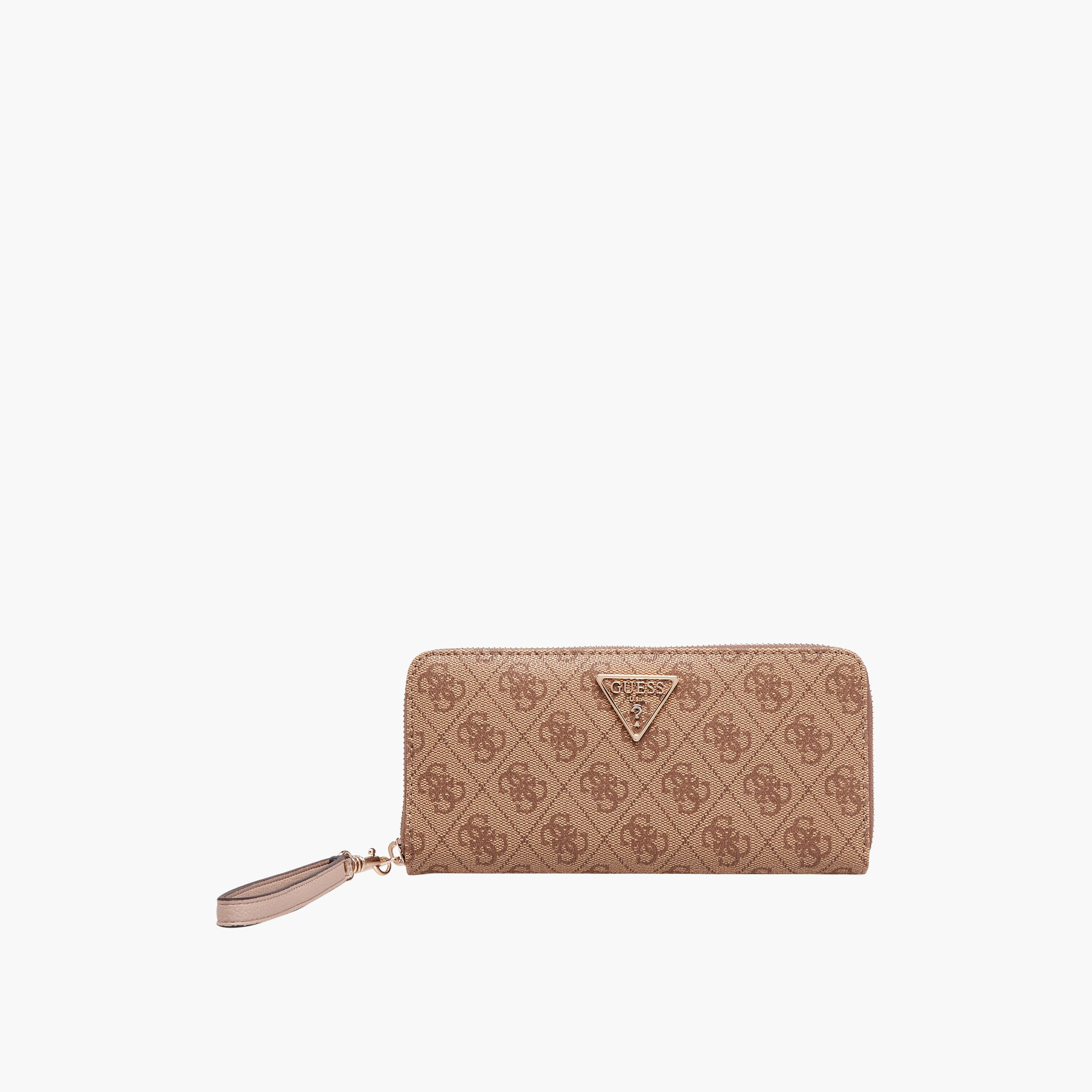 Guess Monogram Texture Wallet with Wristlet Strap-women-bagsandwallets-wallets-image-1