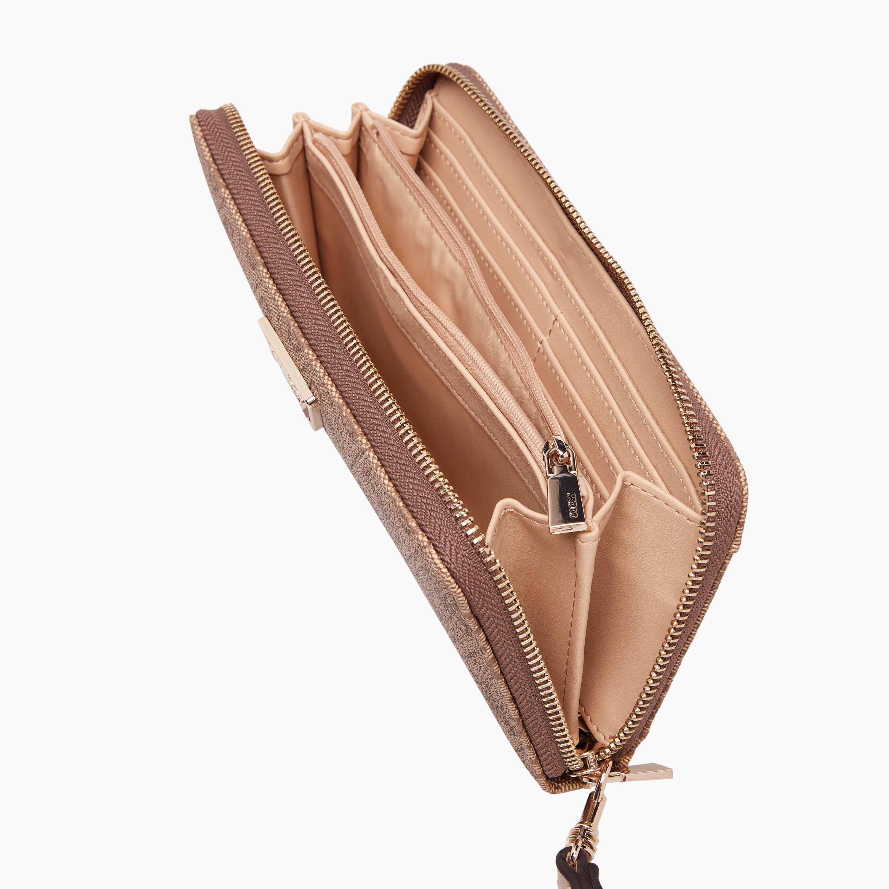 Guess Monogram Texture Wallet with Wristlet Strap-women-bagsandwallets-wallets-image-5