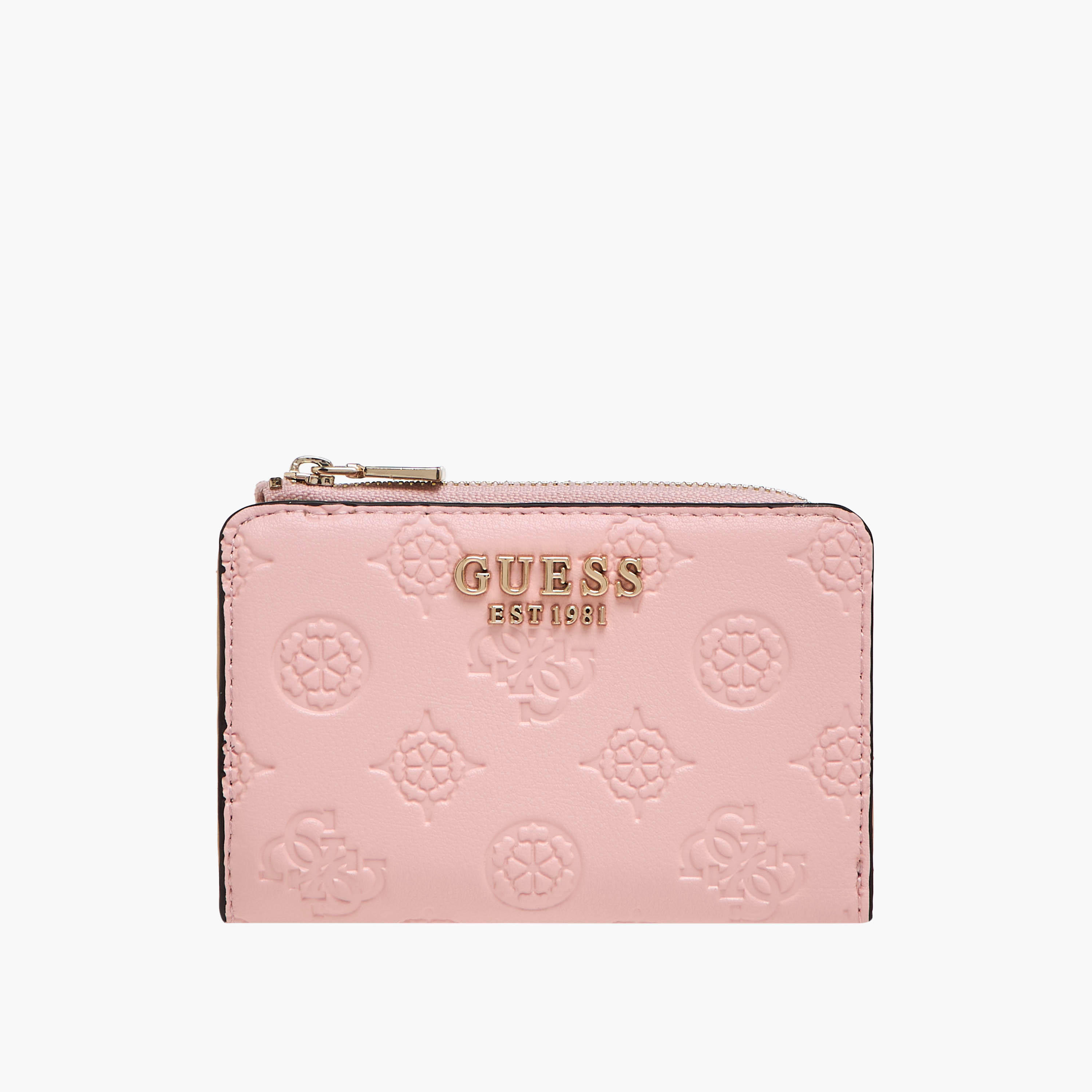 Guess Embossed Cardholder with Snap Button Closure-women-bagsandwallets-wallets-image-1