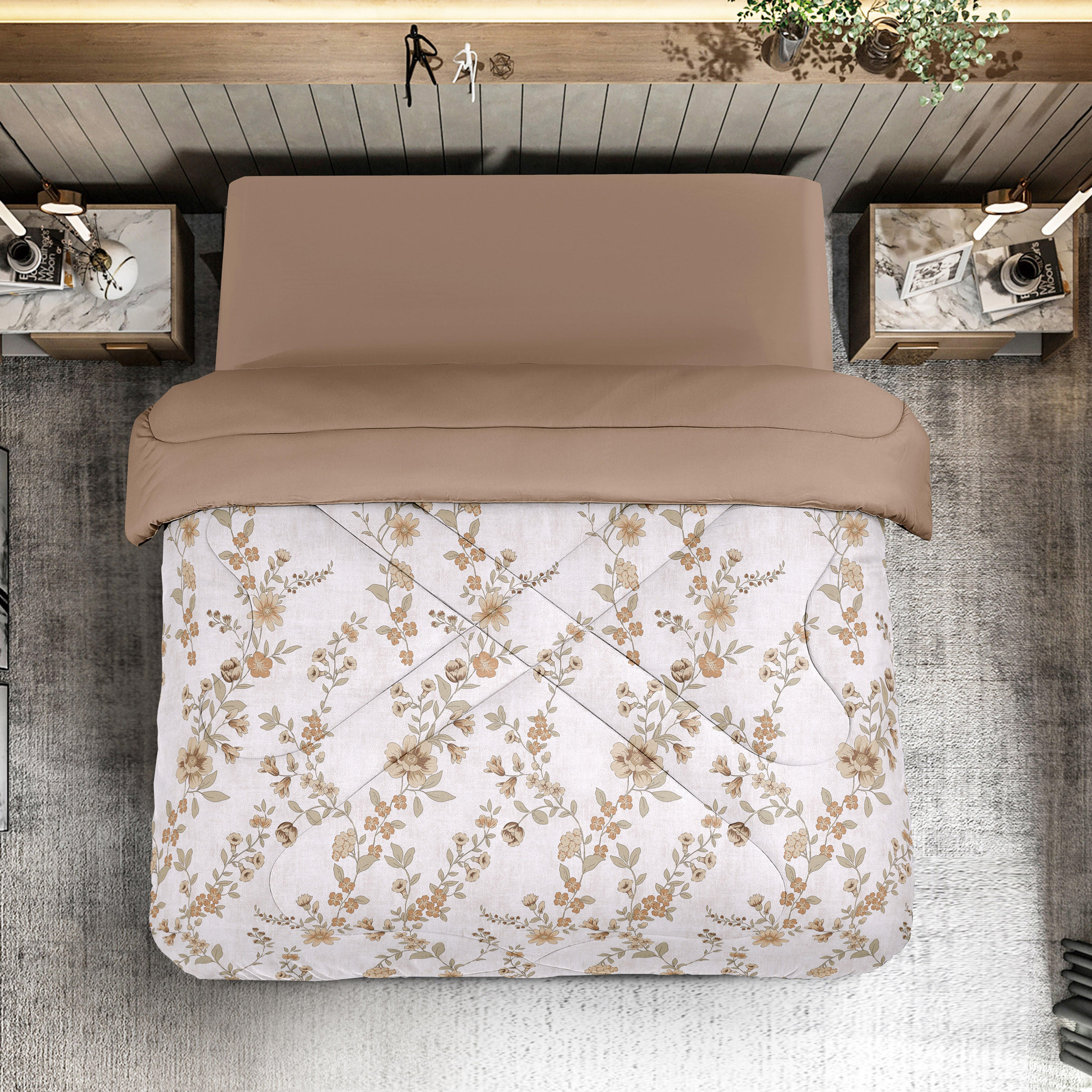 لحاف ملفوف توين قابل للاستخدام على الوجهين لجميع الفصول من يونيك هوم - 240x160 سم-household-bedding-comfortersandbedspreads-comforters-image-1