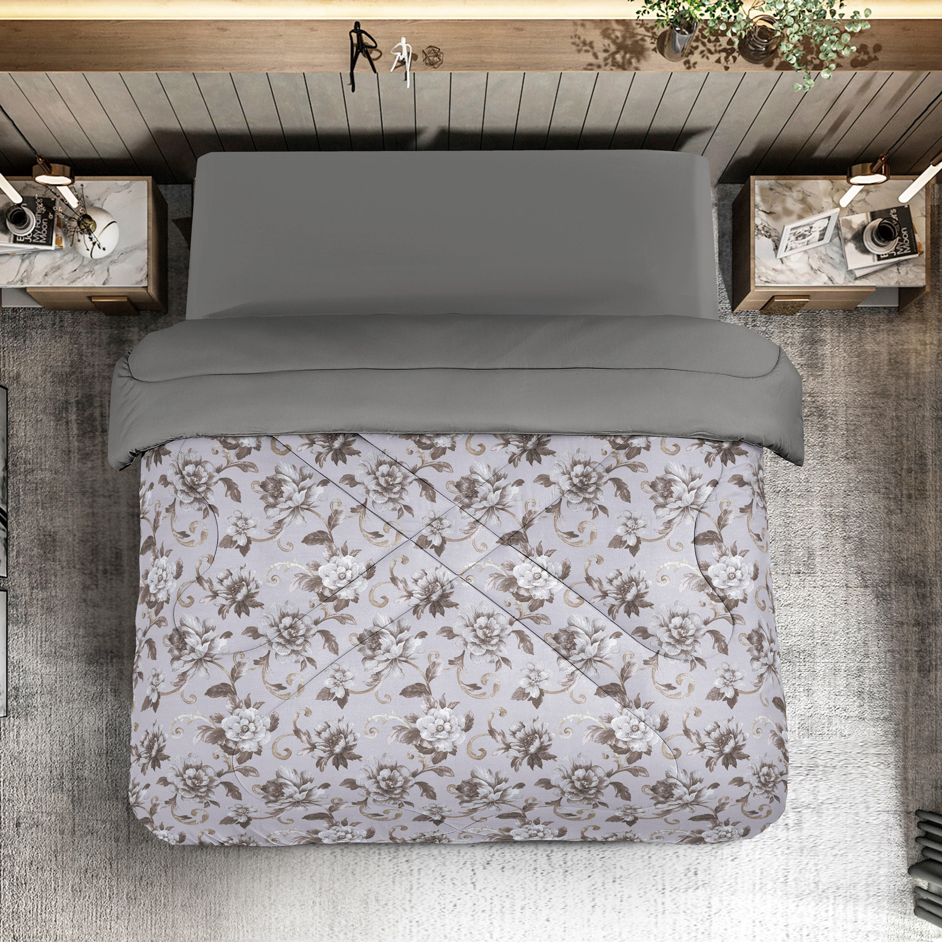 Unique Home All-Season Reversible Twin Roll Comforter - 160x240 cms-household-bedding-comfortersandbedspreads-comforters-image-1