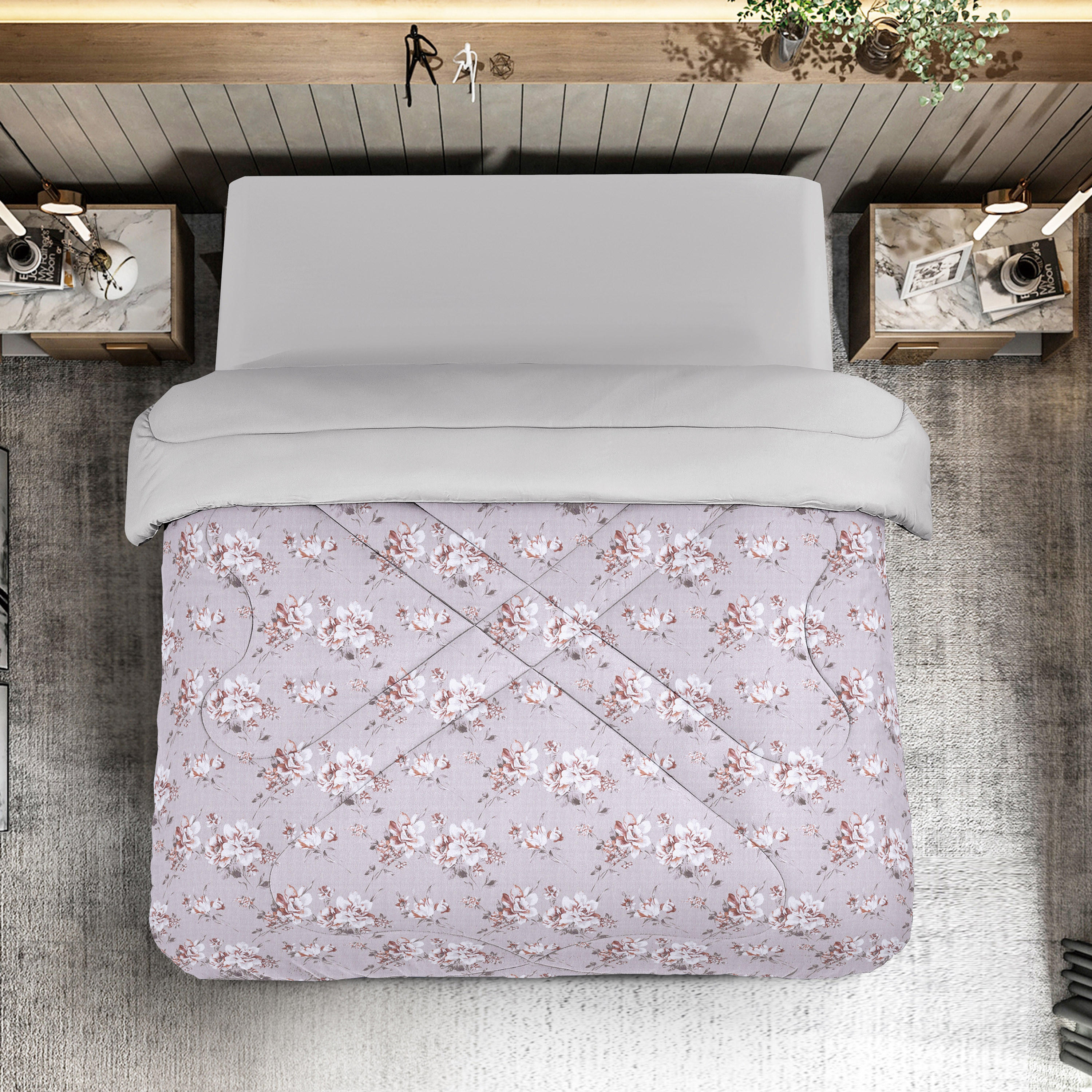 لحاف توين قابل للاستخدام على الوجهين لجميع الفصول من يونيك هوم - 240x160 سم-household-bedding-comfortersandbedspreads-comforters-image-1