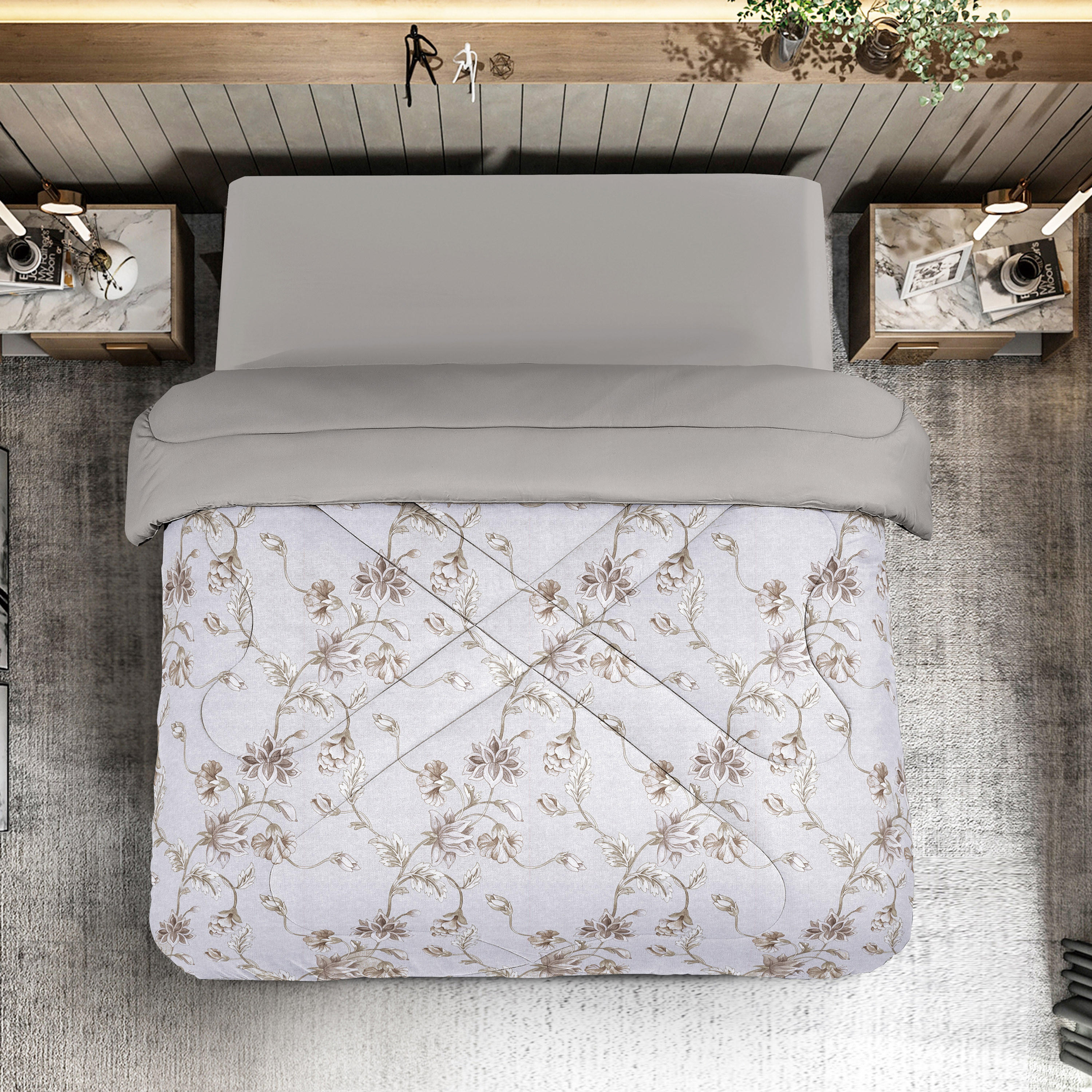 لحاف كينج قابل للاستخدام على الوجهين لكل الفصول من يونيك هوم - 230x250 سم-household-bedding-comfortersandbedspreads-comforters-image-1
