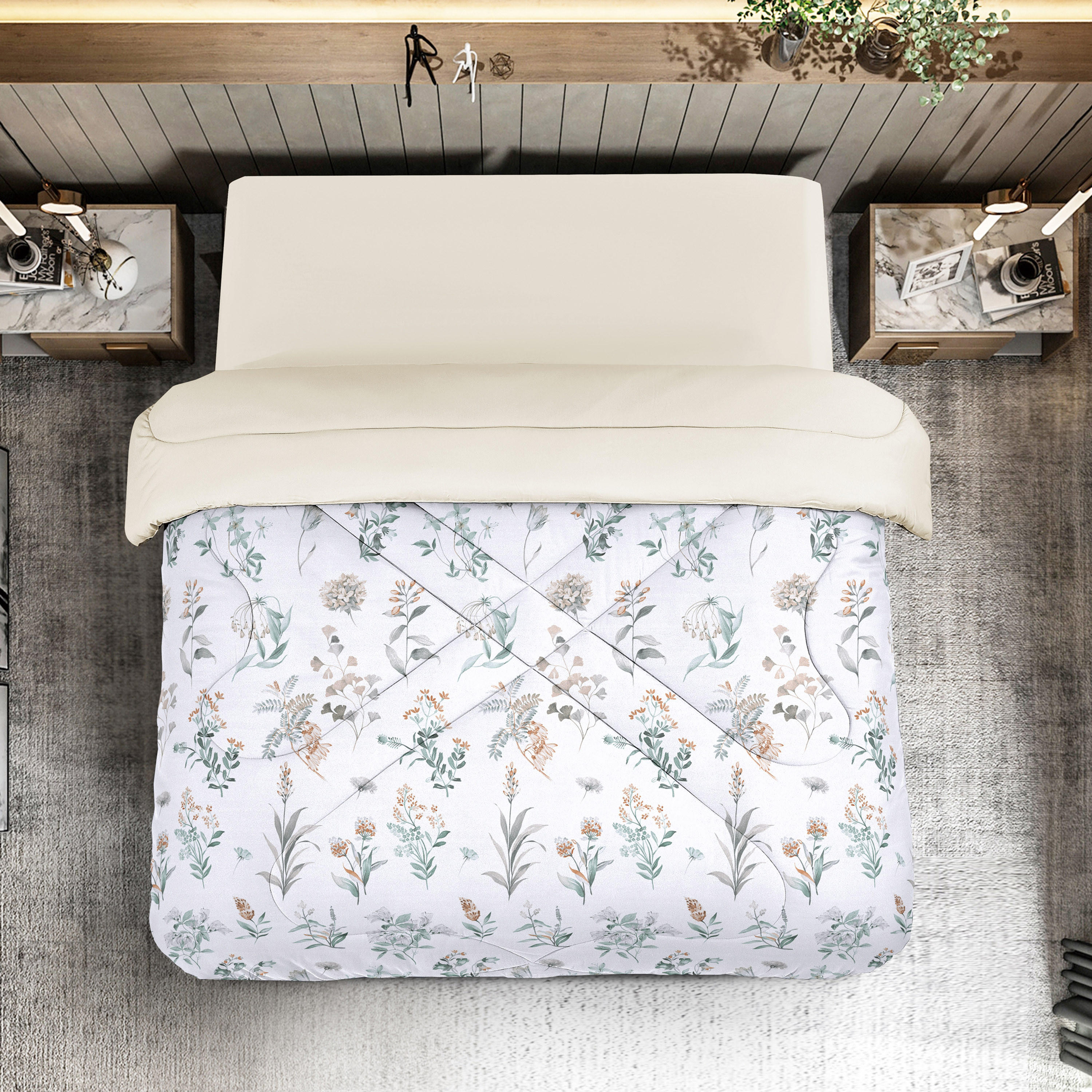 لحاف كينج قابل للاستخدام على الوجهين لكل الفصول من يونيك هوم - 230x250 سم-household-bedding-comfortersandbedspreads-comforters-image-1