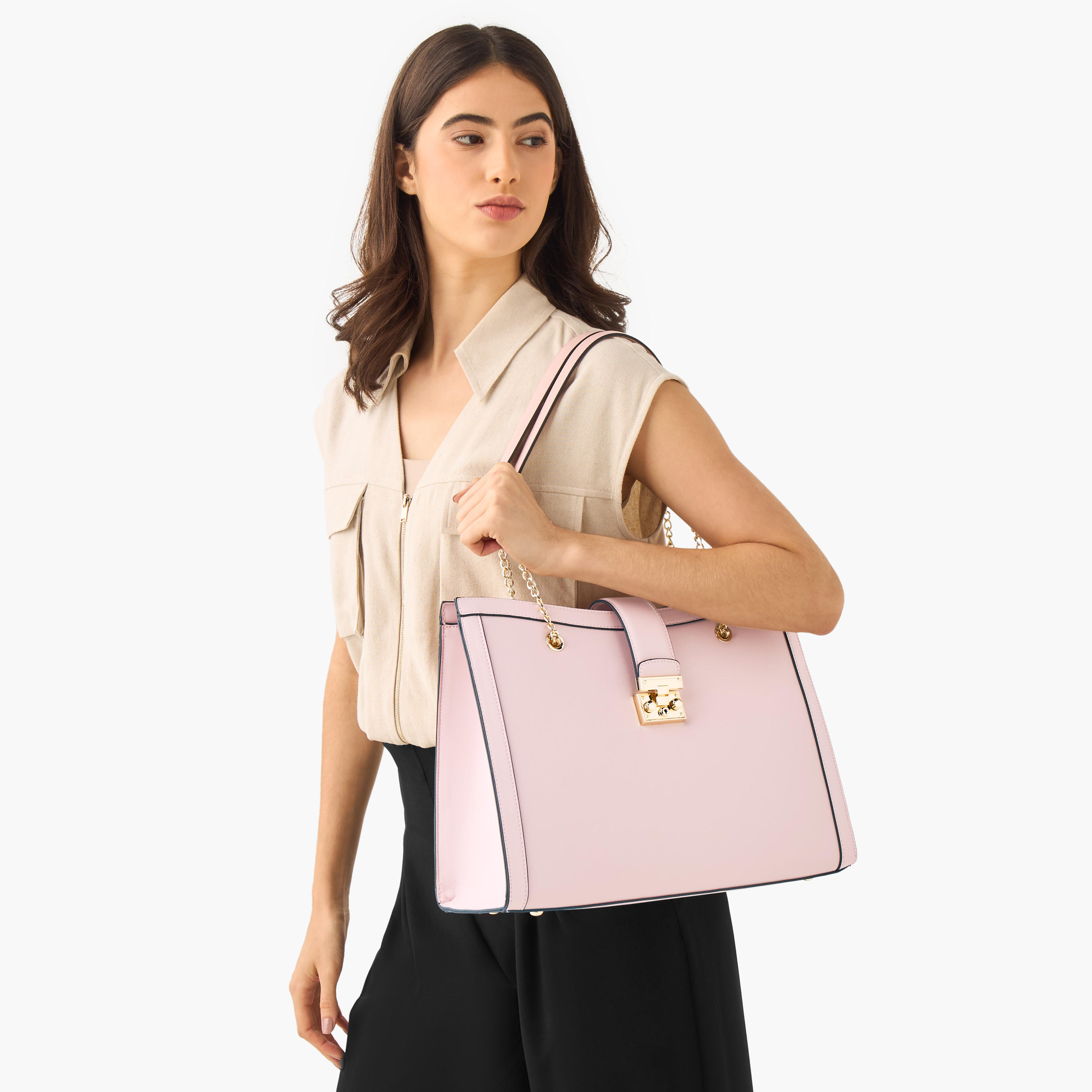 شنطة توتي بارزة الملمس بمقابض سلسلة من ساشا-women-bagsandwallets-handbags-image-2