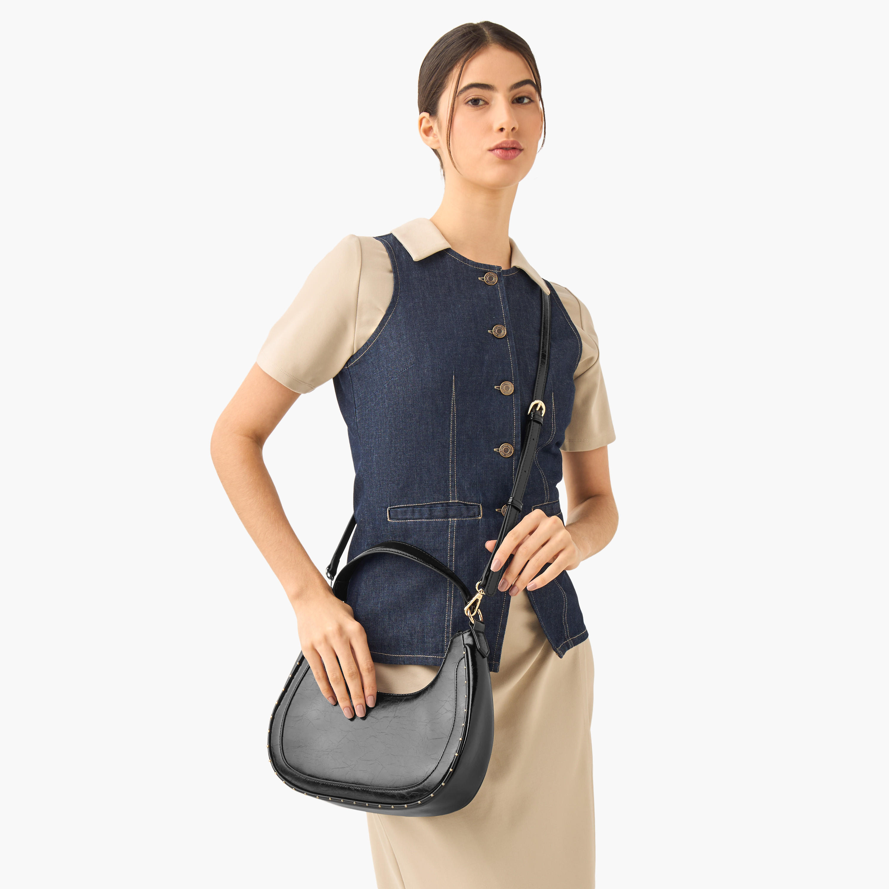 Sasha Tia Textured Crossbody Bag with Detachable Strap-women-bagsandwallets-handbags-image-2