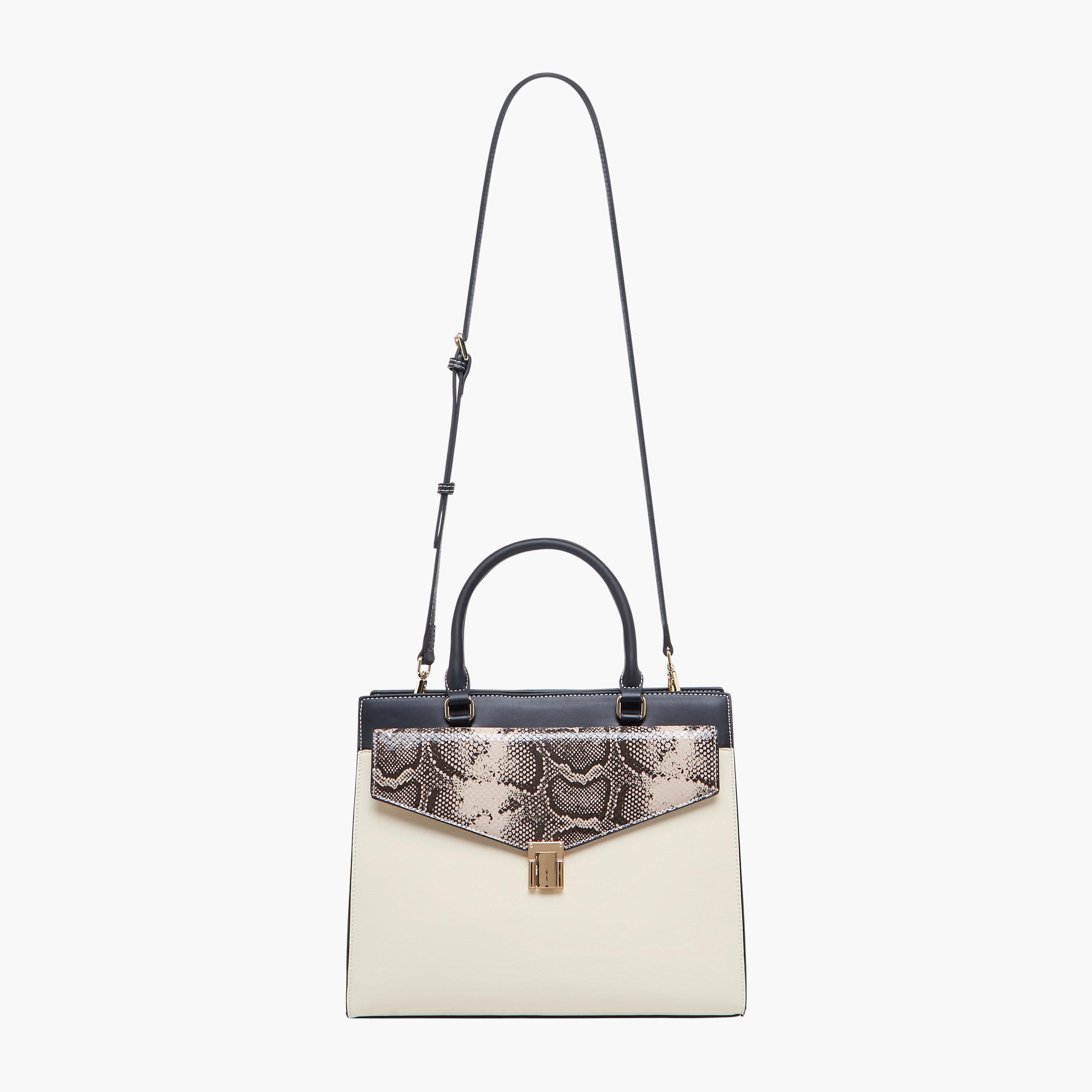 شنطة ساتشيل بارزة الملمس بتصميم جلد حيوان وبحزام قابل للفصل من ساشا-women-bagsandwallets-handbags-image-3
