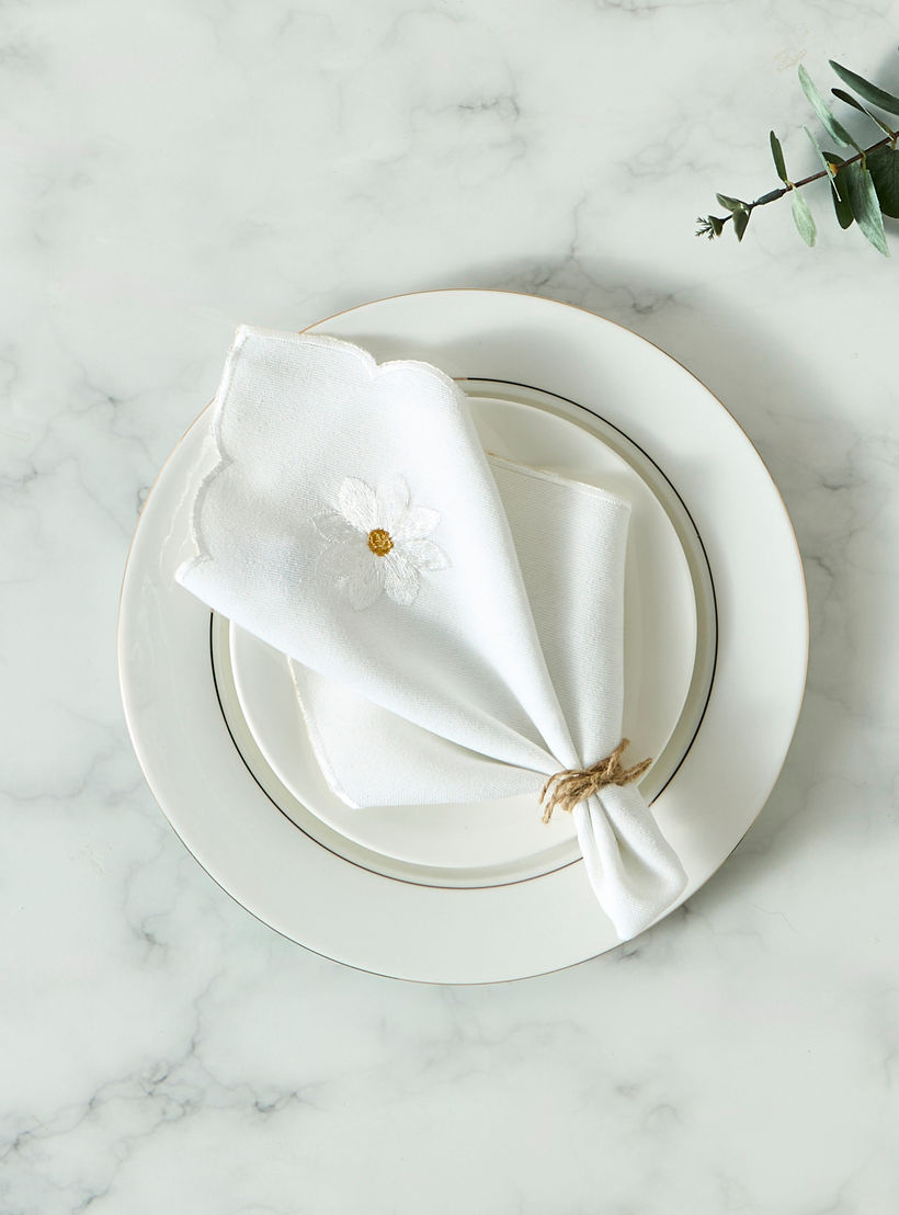 مناديل طاولة بتطريز ديزي 4 قطع - 45x45 سم-household-dining-tablelinen-napkinsandaccessories-image-1