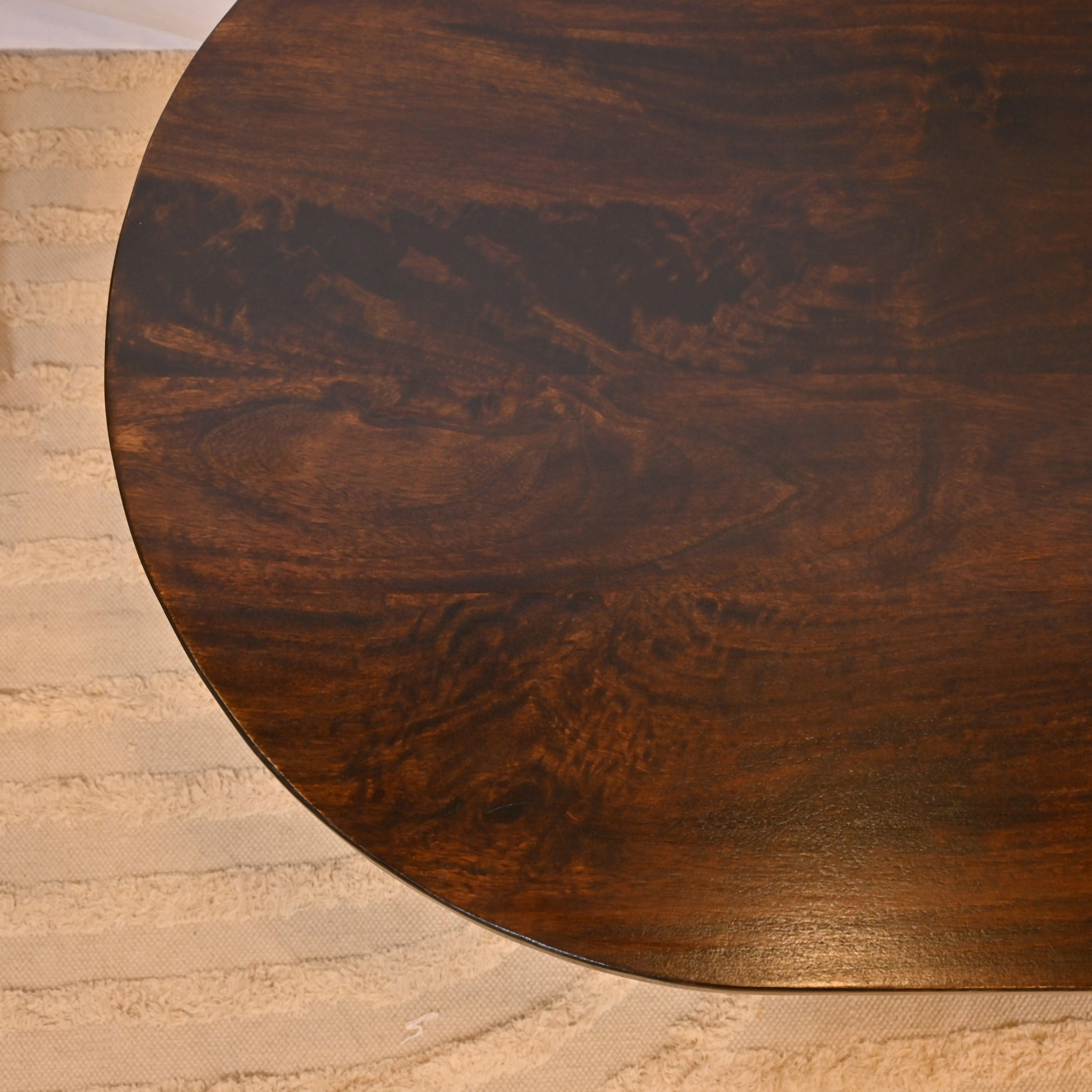 طاولة قهوة بيضاوية بسطح خشبي من لايف ستايل - 40×60 سم-furniture-livingroom-coffeetables-image-4