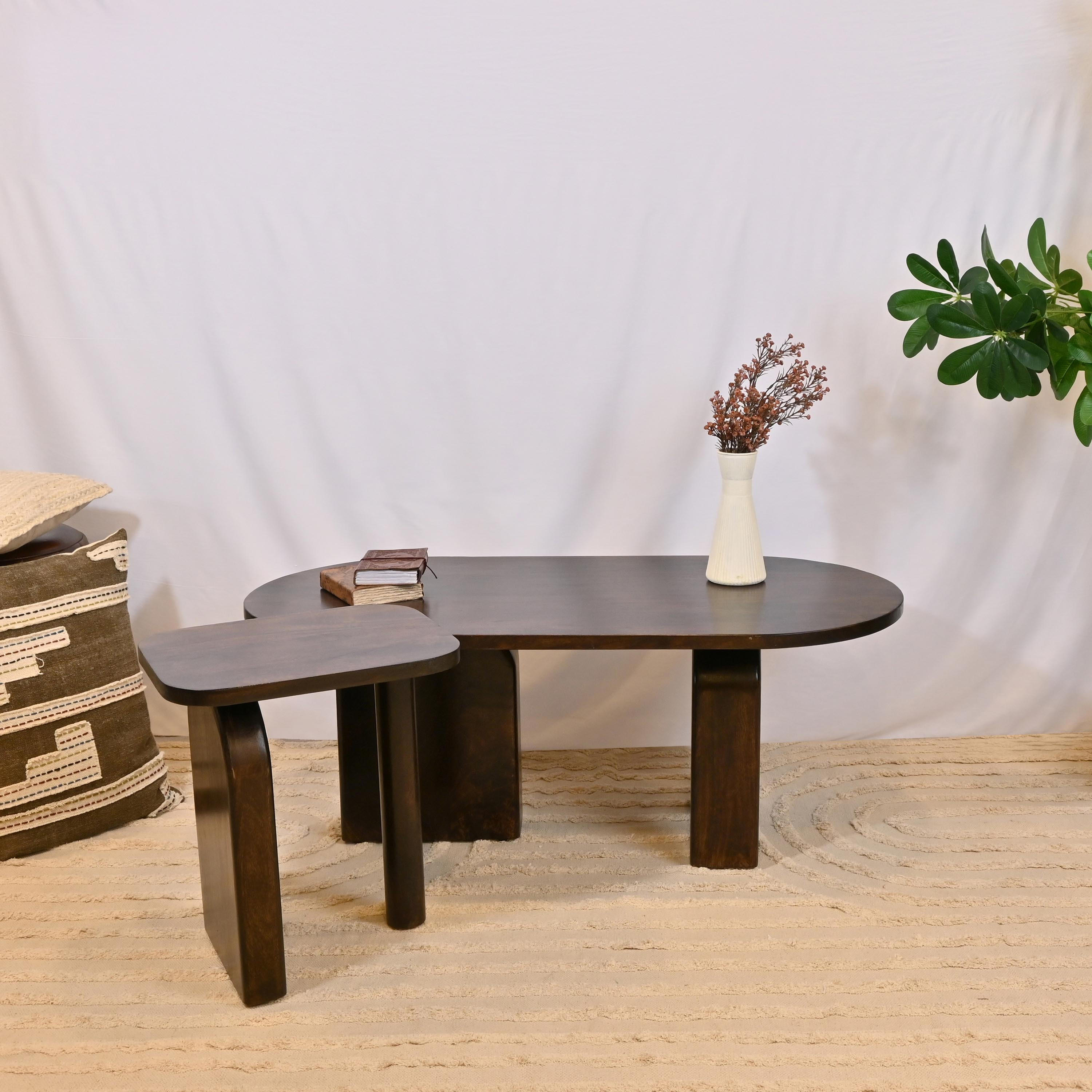 Crafted by Lifestyle Oval Wooden Top Coffee Table - 40x60 cms-furniture-livingroom-coffeetables-image-5