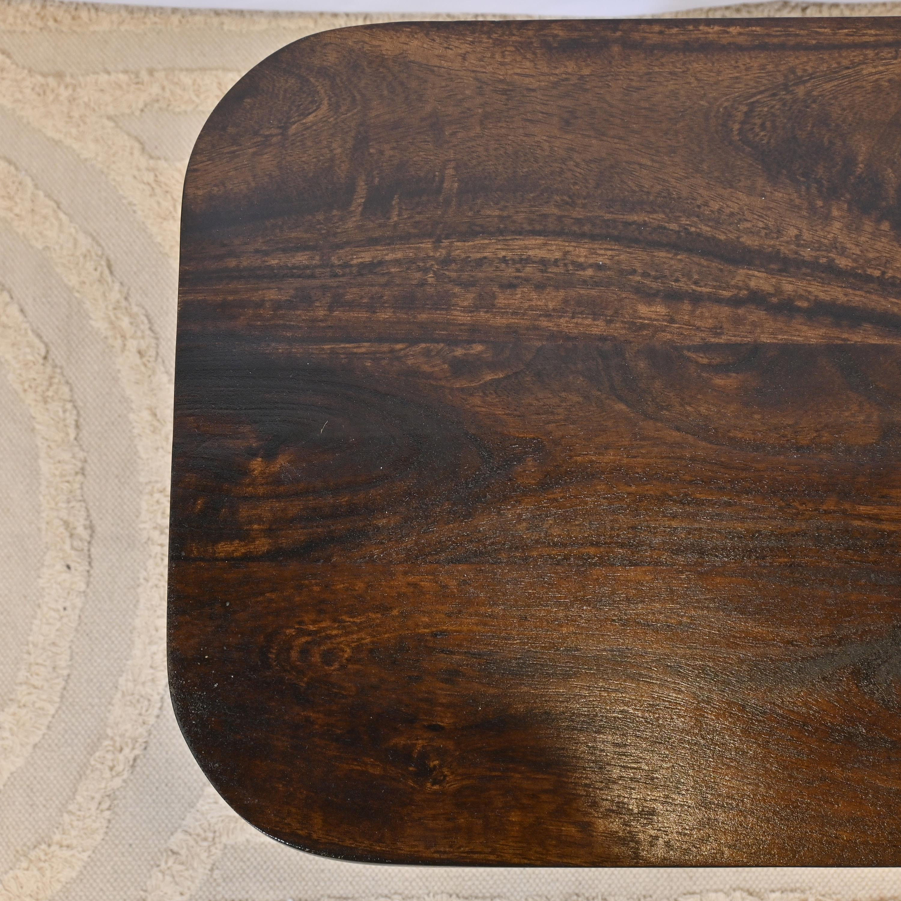 Crafted by Lifestyle Square Wooden Top Accent Table - 60x60x50 cms-furniture-livingroom-sideandendtables-image-5