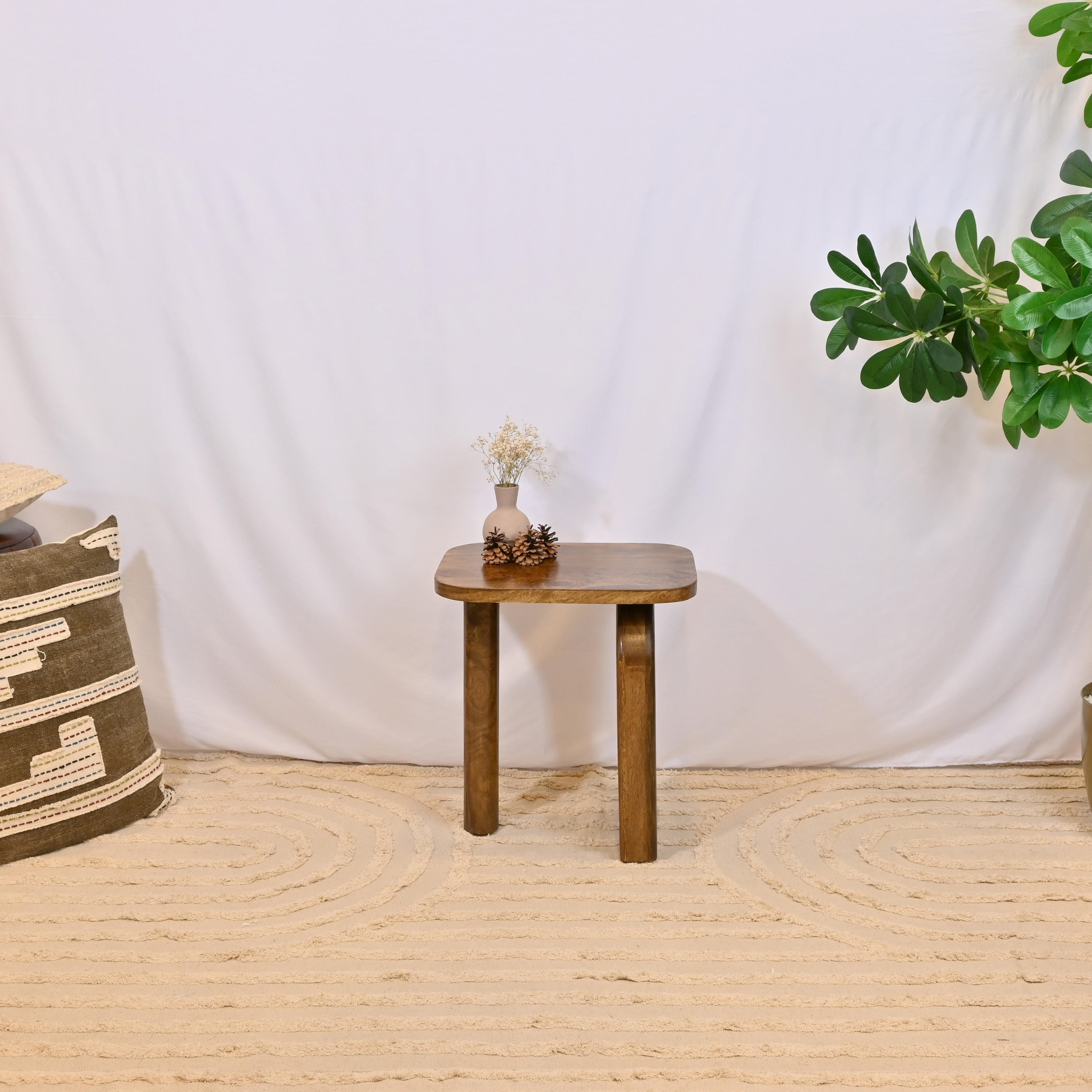 طاولة جانبية مربعة بسطح خشبي من لايف ستايل - 60×60×50 سم-furniture-livingroom-sideandendtables-image-1