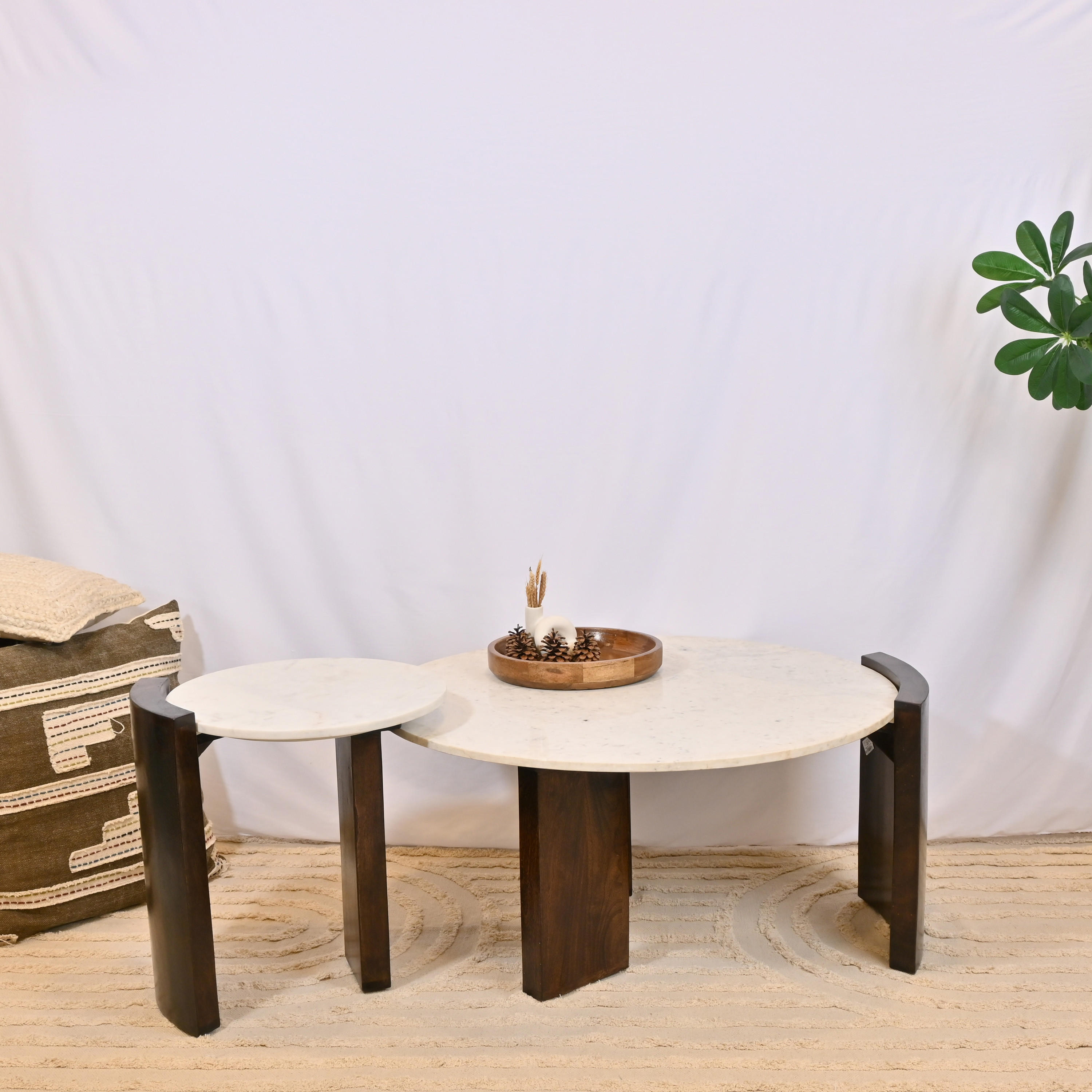 Crafted by Lifestyle Round Wooden Top Coffee Table - 45x55 cms-furniture-livingroom-coffeetables-image-6